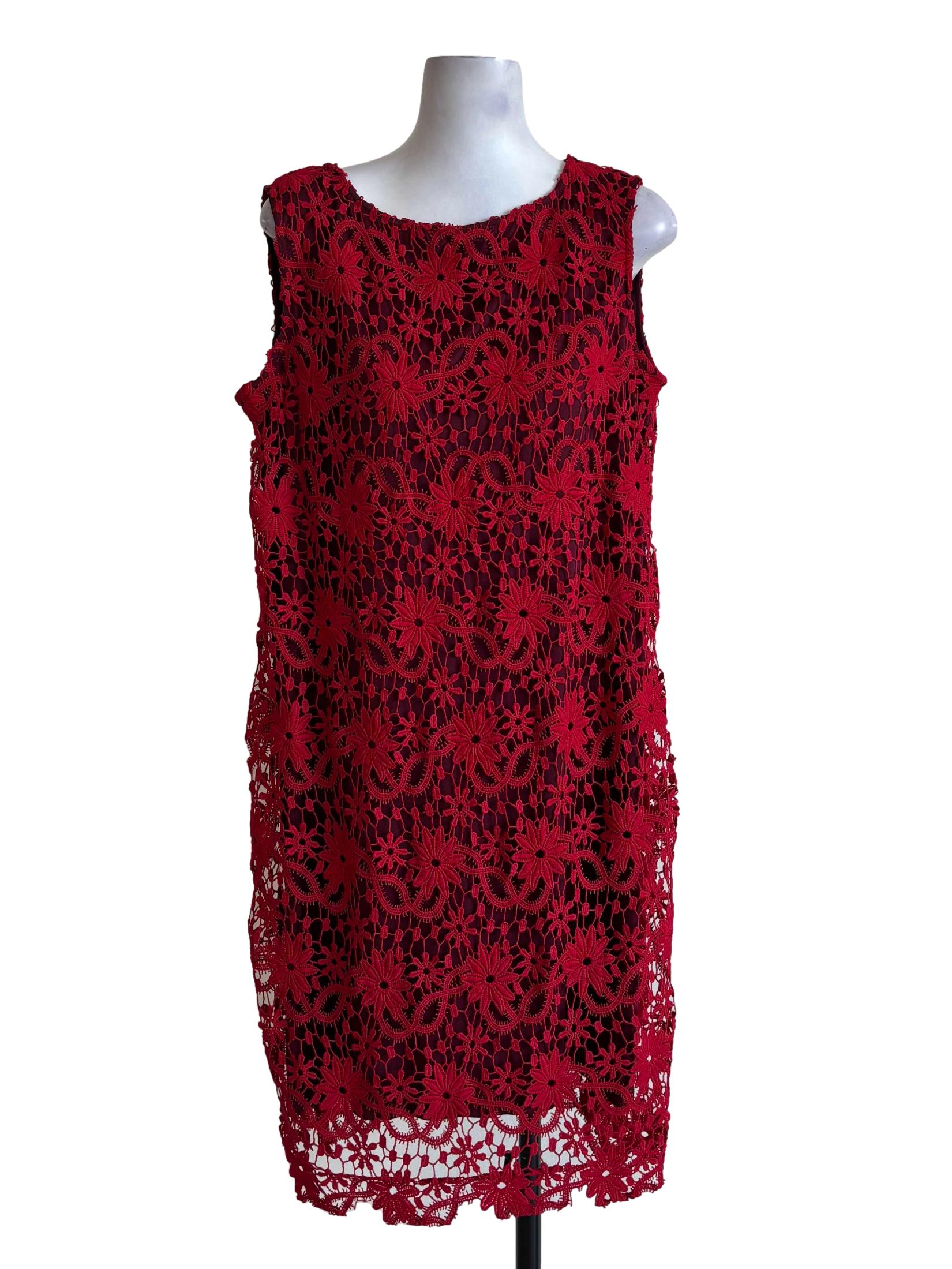 Red Lacey Sleeveless Dress