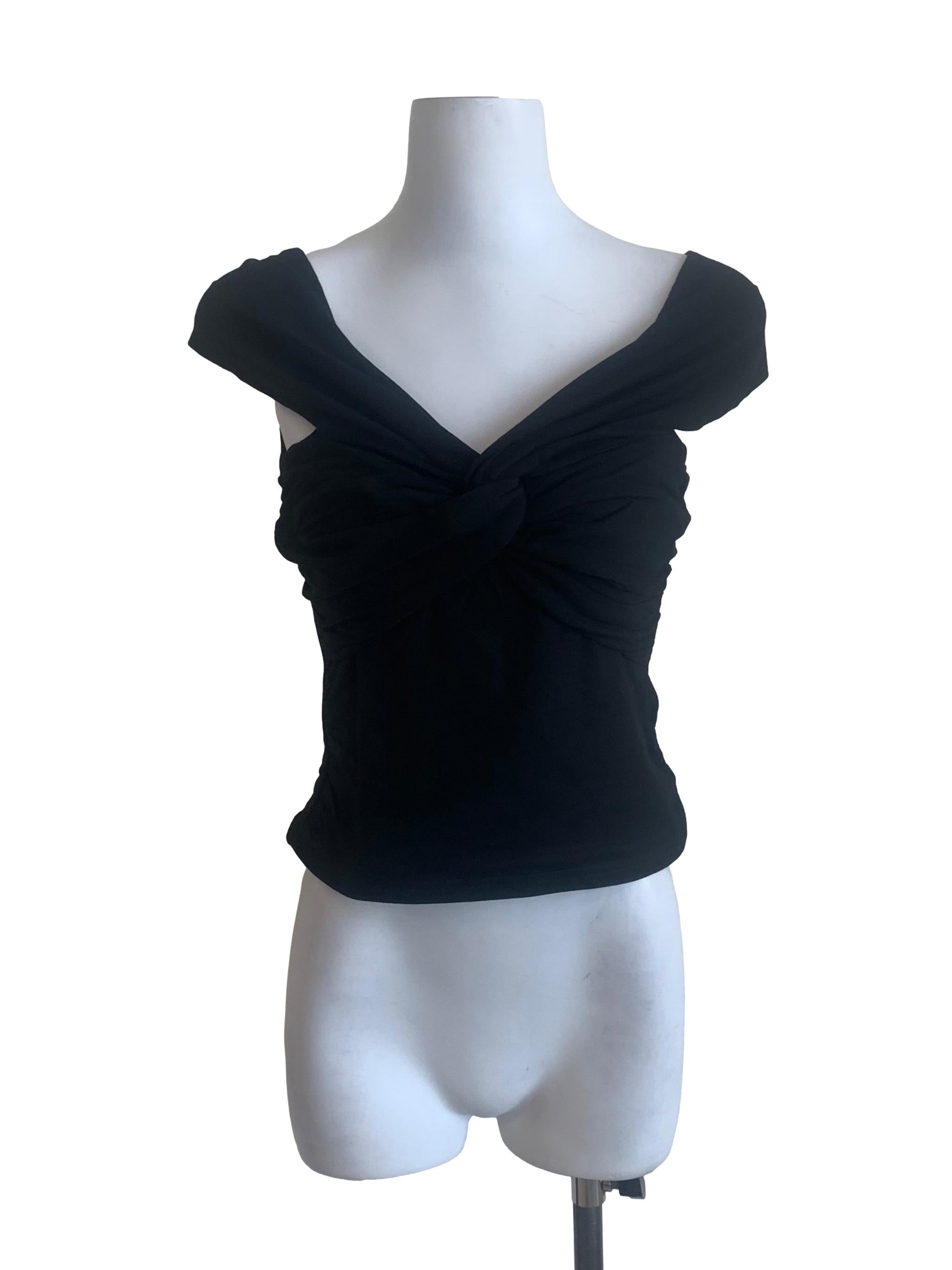 Midnight Black Drop Shoulder Top