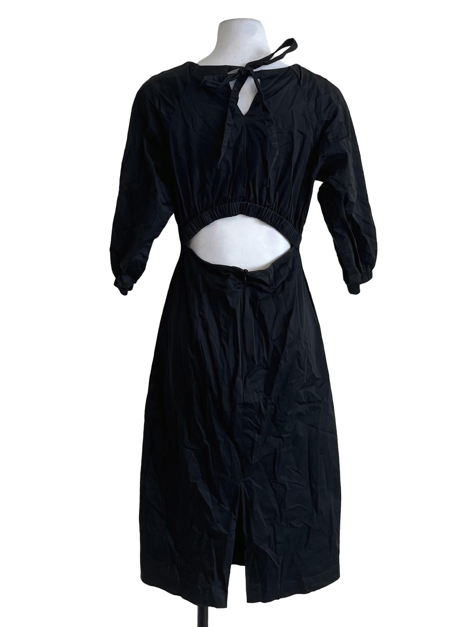 Black Jewel Neckline Empire Dress