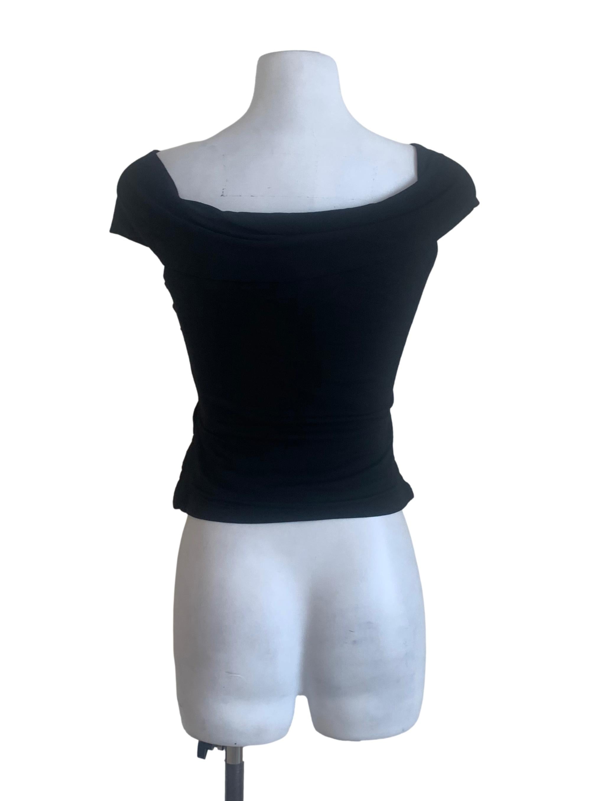 Midnight Black Drop Shoulder Top