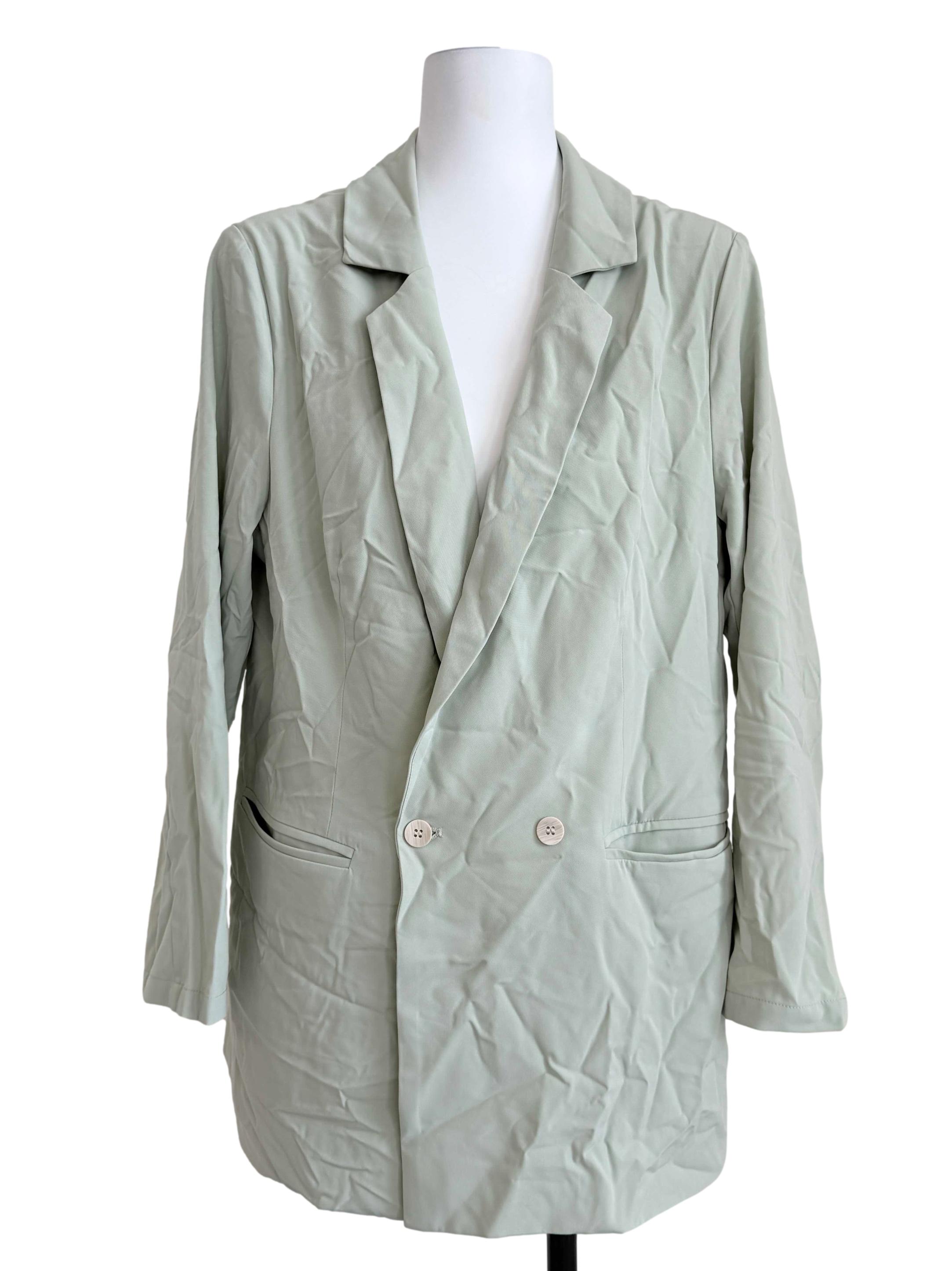 Sage Green Long Sleeves Blazer