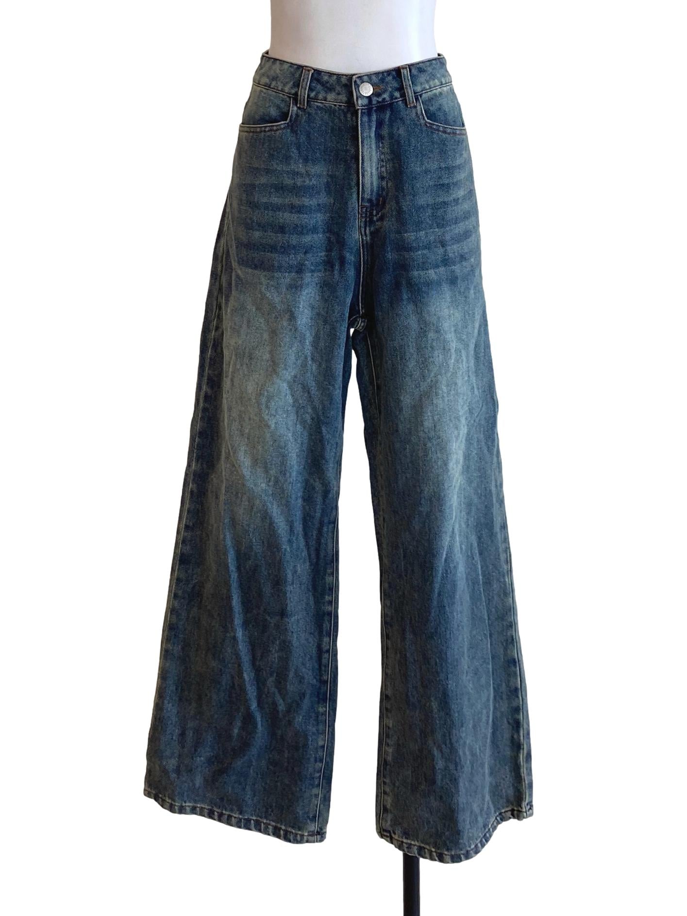 Denim Washed Blue Straight Regular Jeans TCL