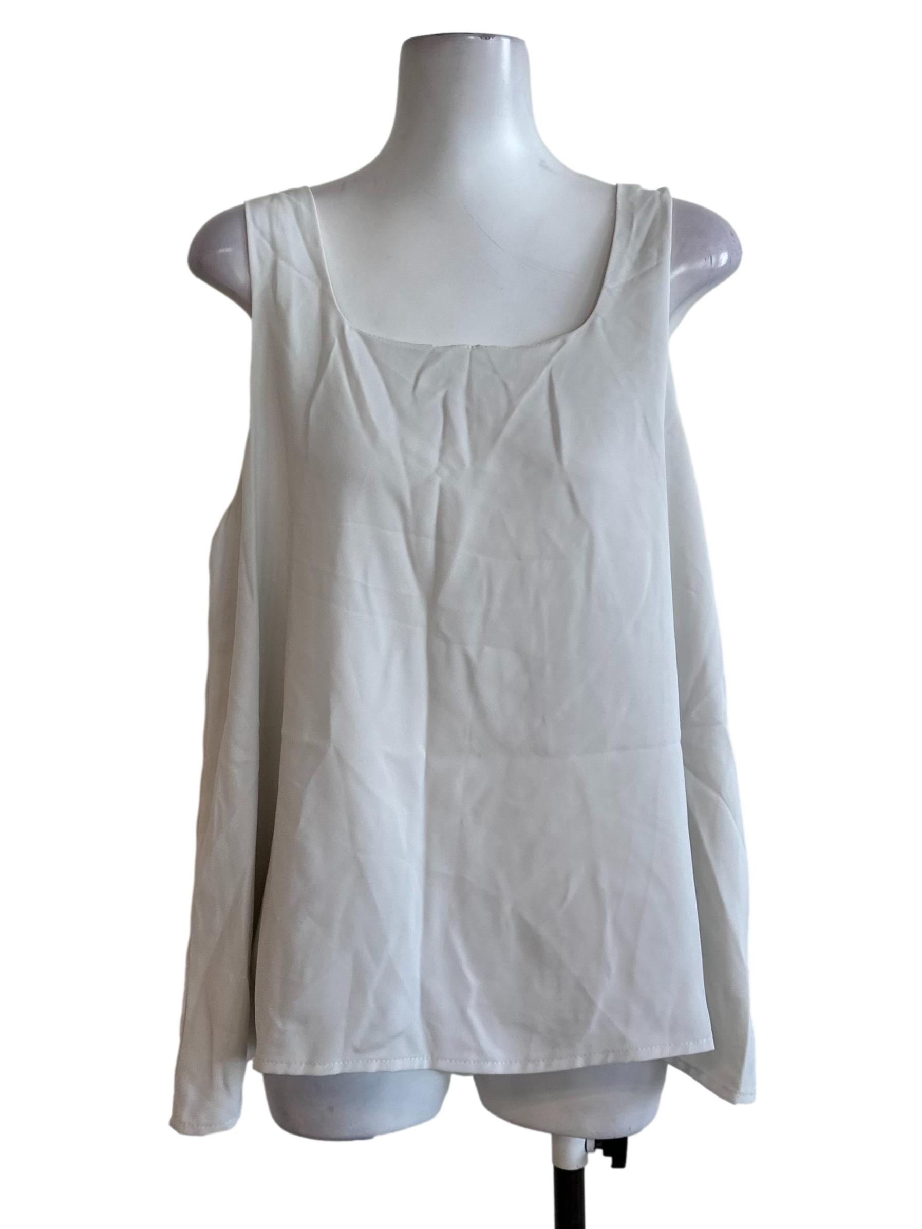 Ash White Square Neck Loose Top