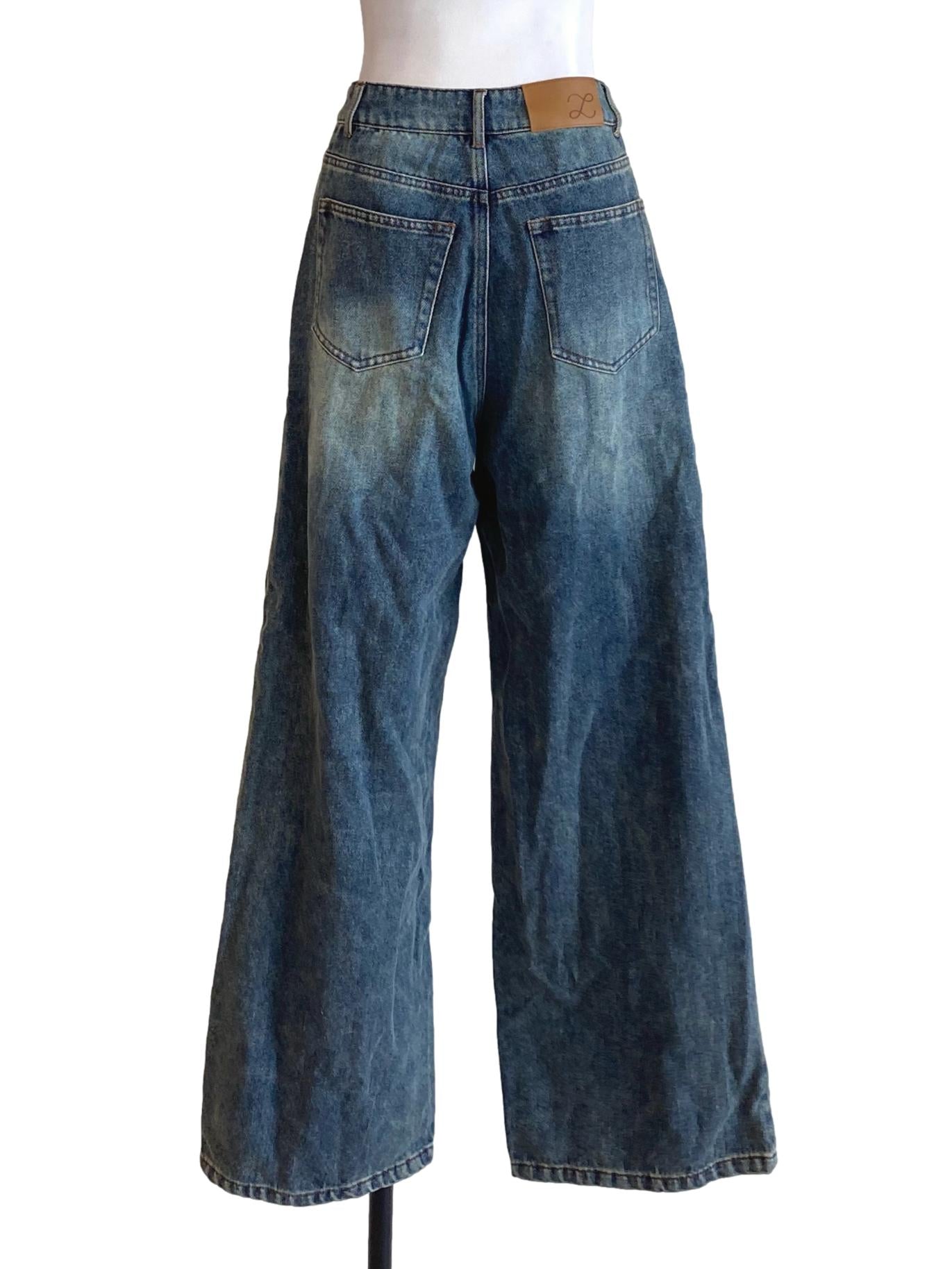 Denim Washed Blue Straight Regular Jeans TCL