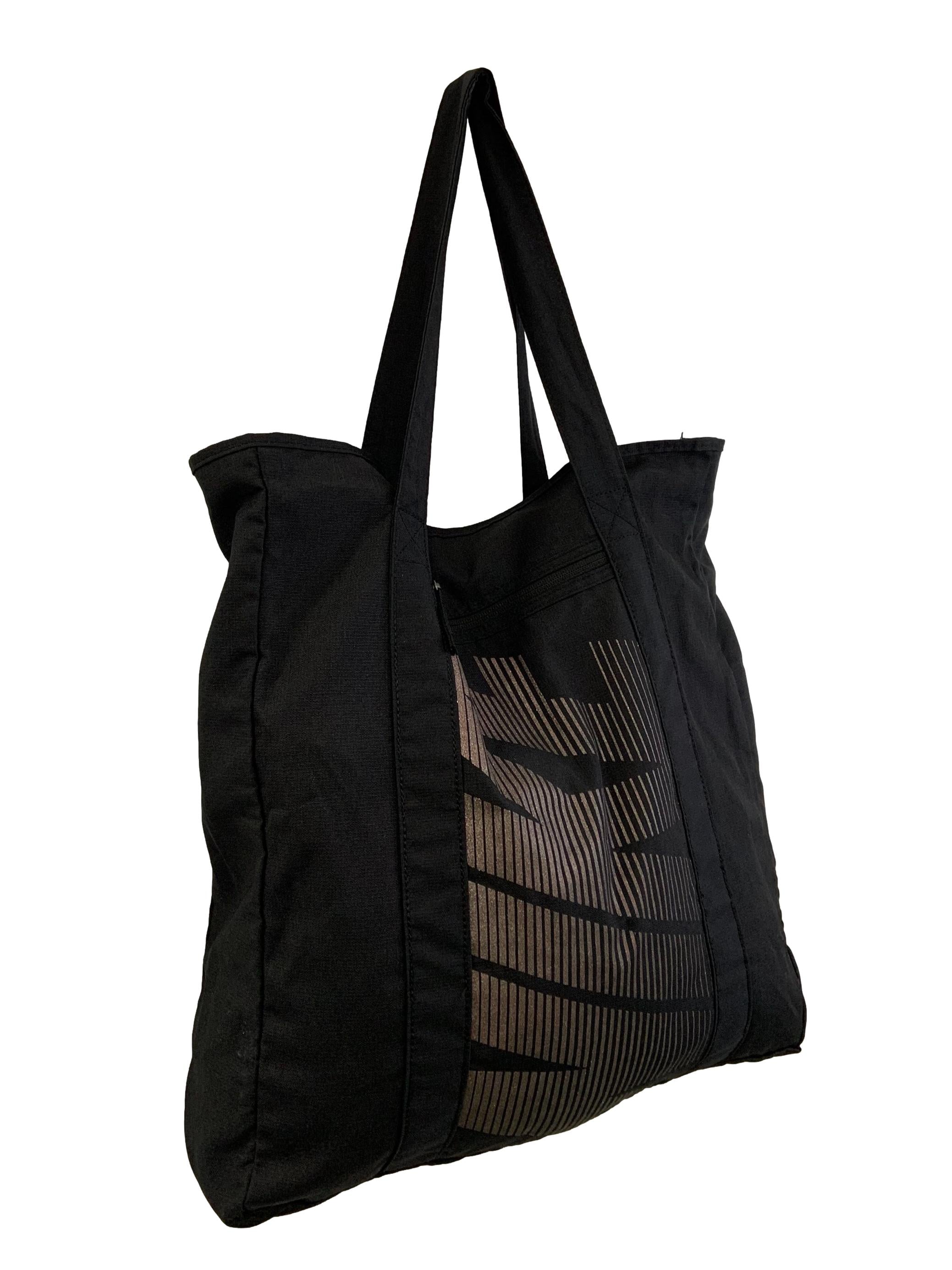 Black Shimmery Logo Tote Bag