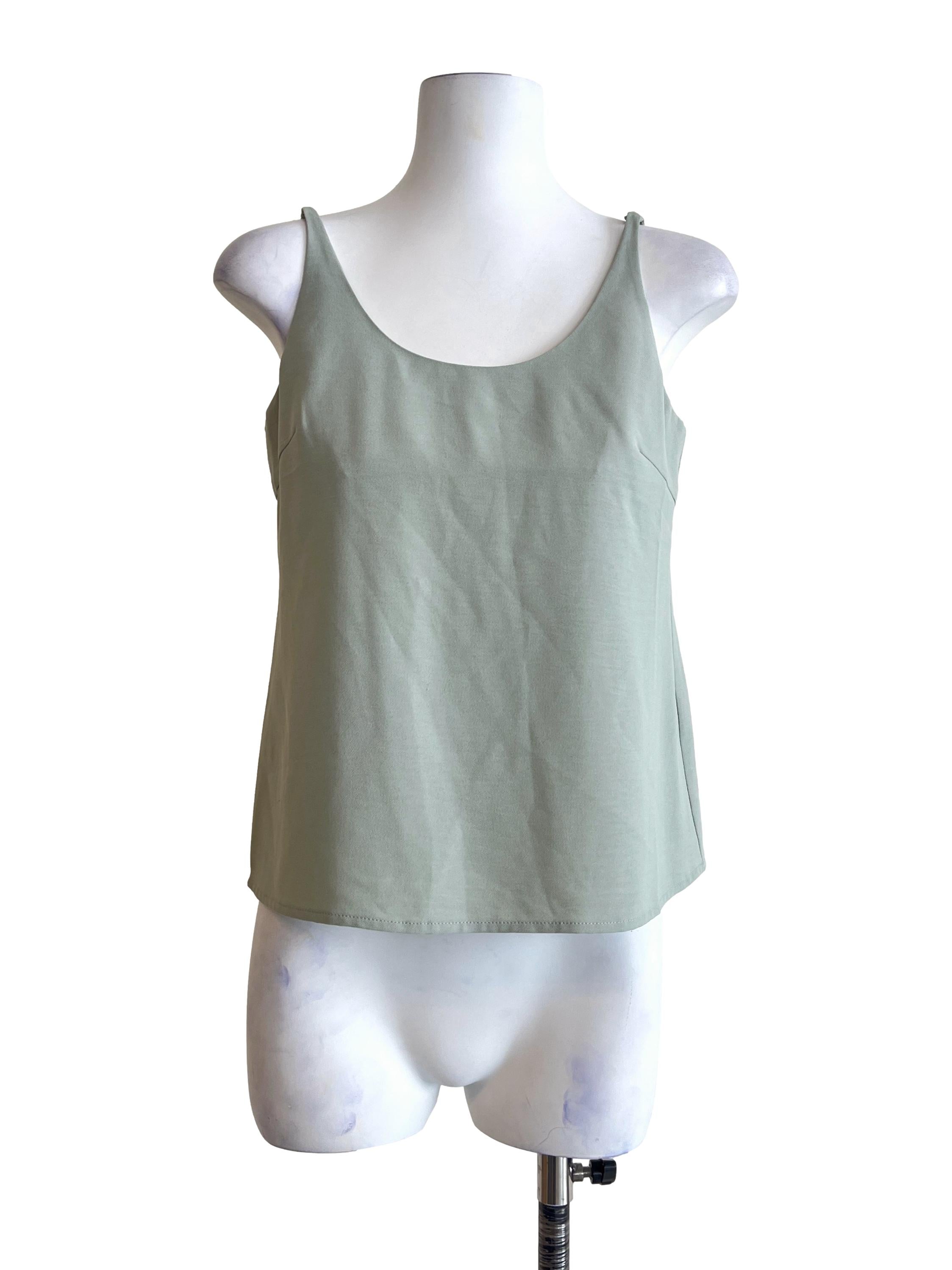 Mint Green Scoop Sleeveless Top LB