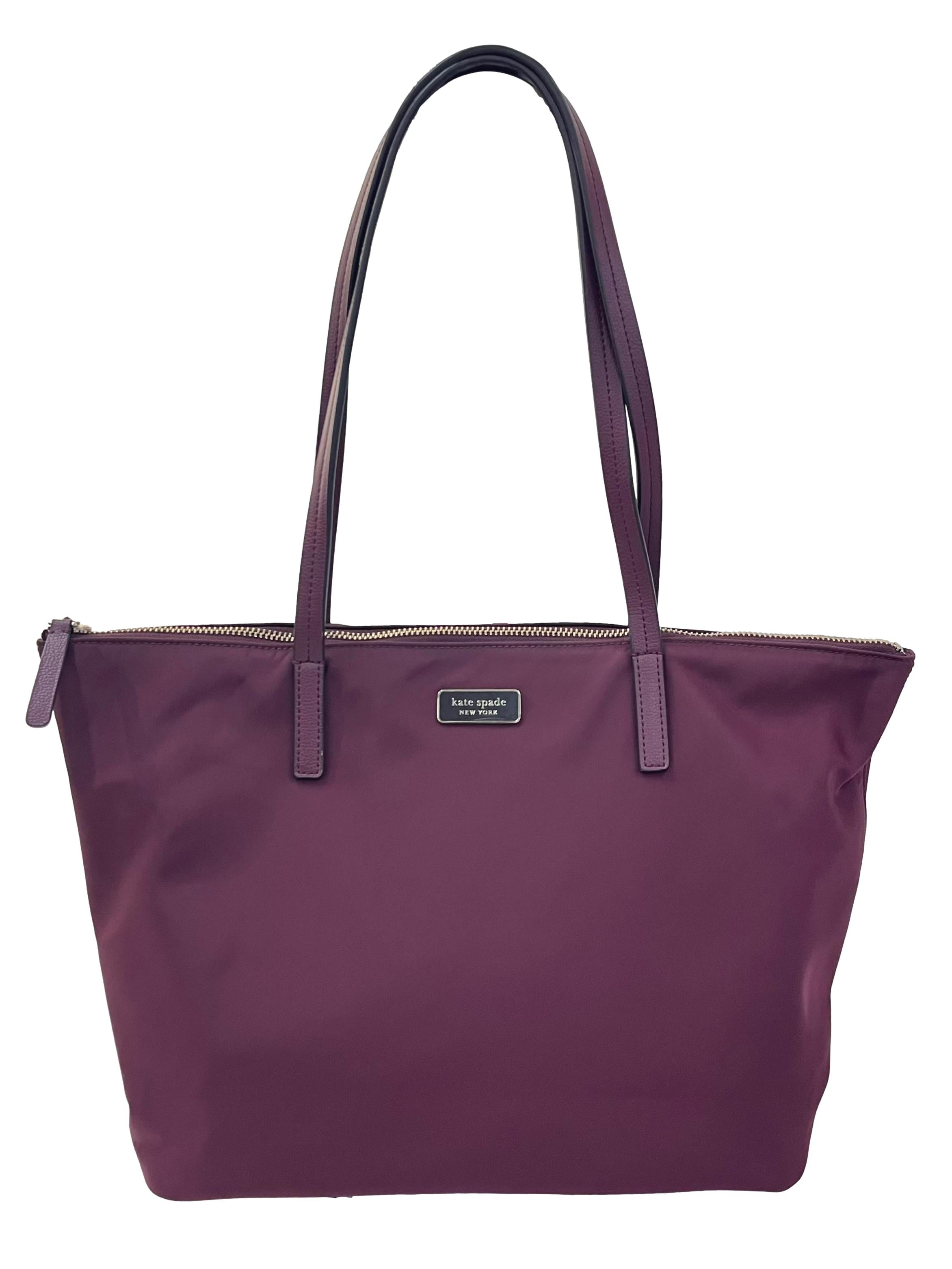 Burgundy Nylon Tote Bag