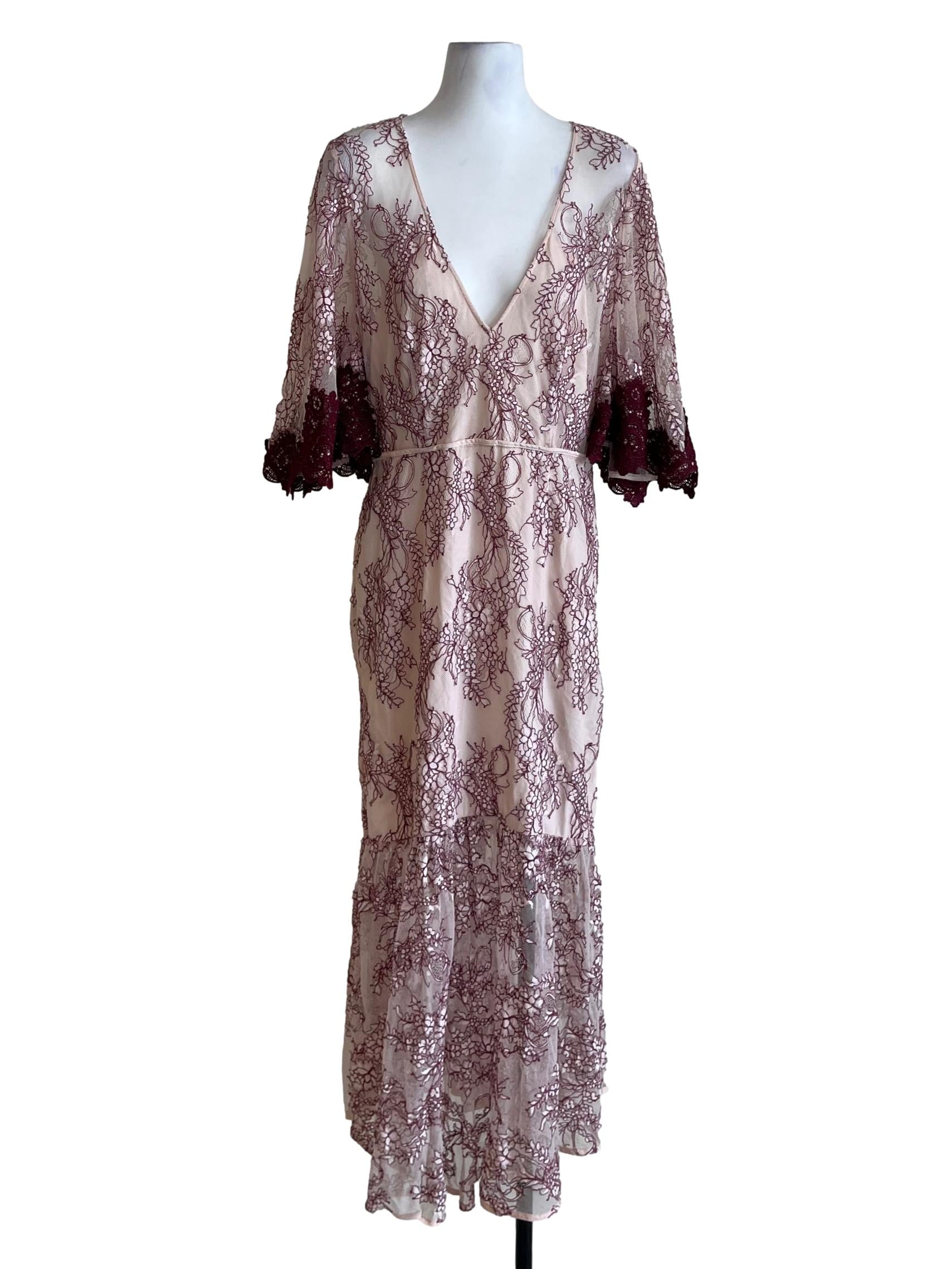 Mulberry Purple Lace Empire Dress