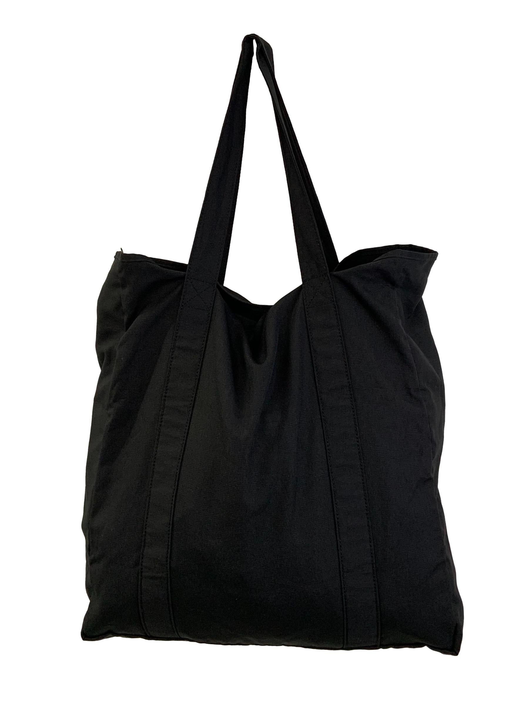 Black Shimmery Logo Tote Bag