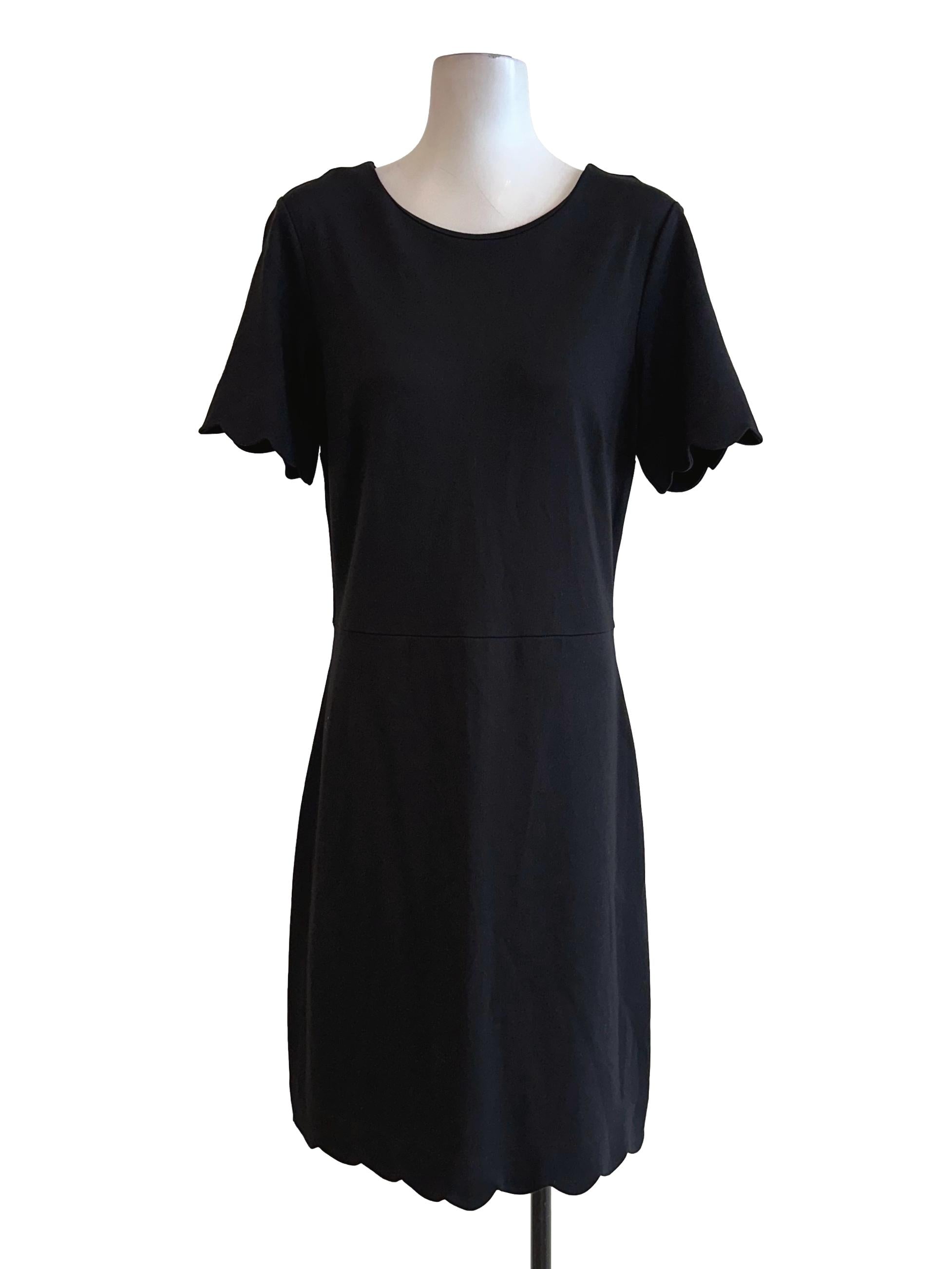 Black Round Neck Midi Dress