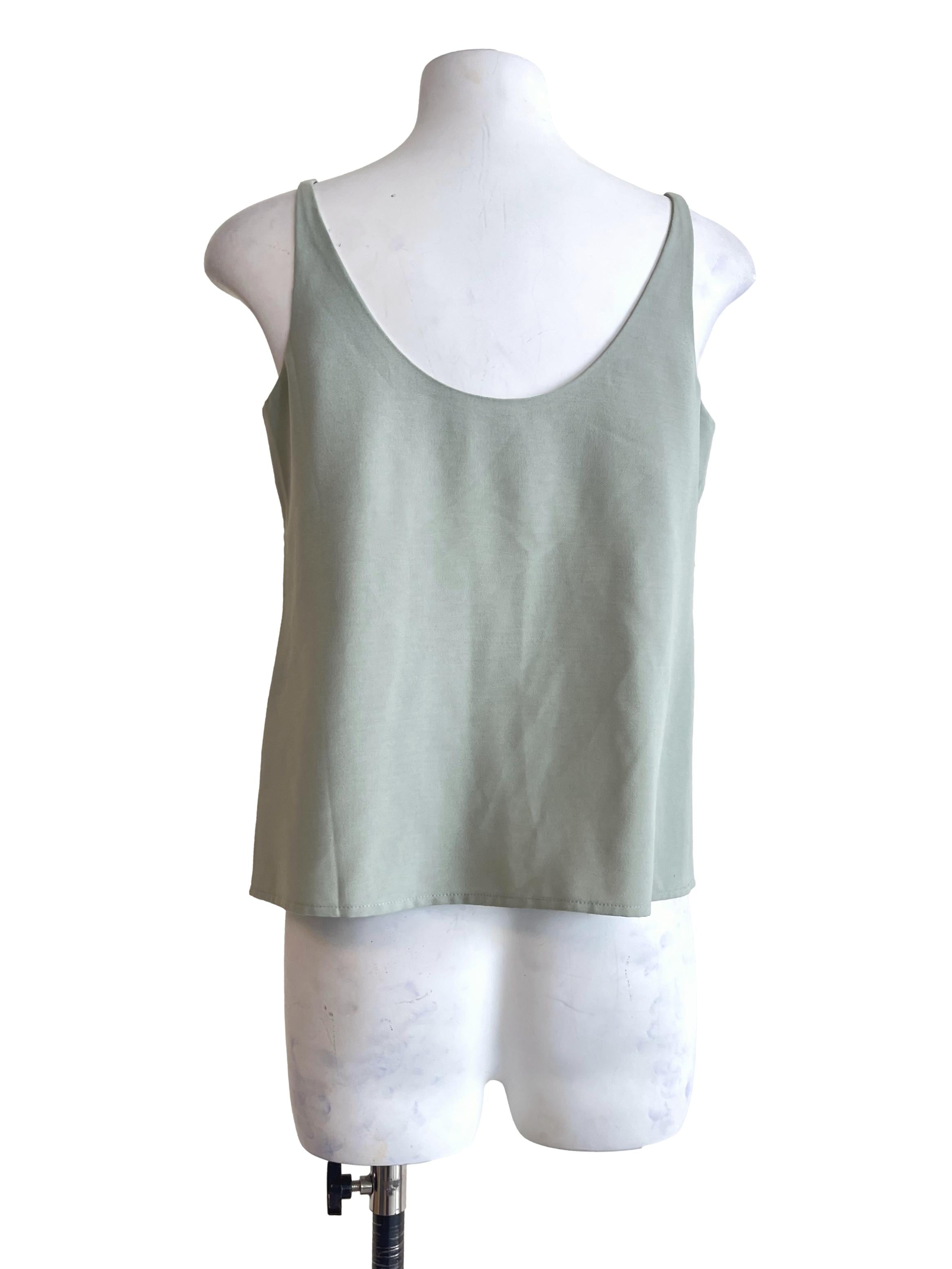 Mint Green Scoop Sleeveless Top LB