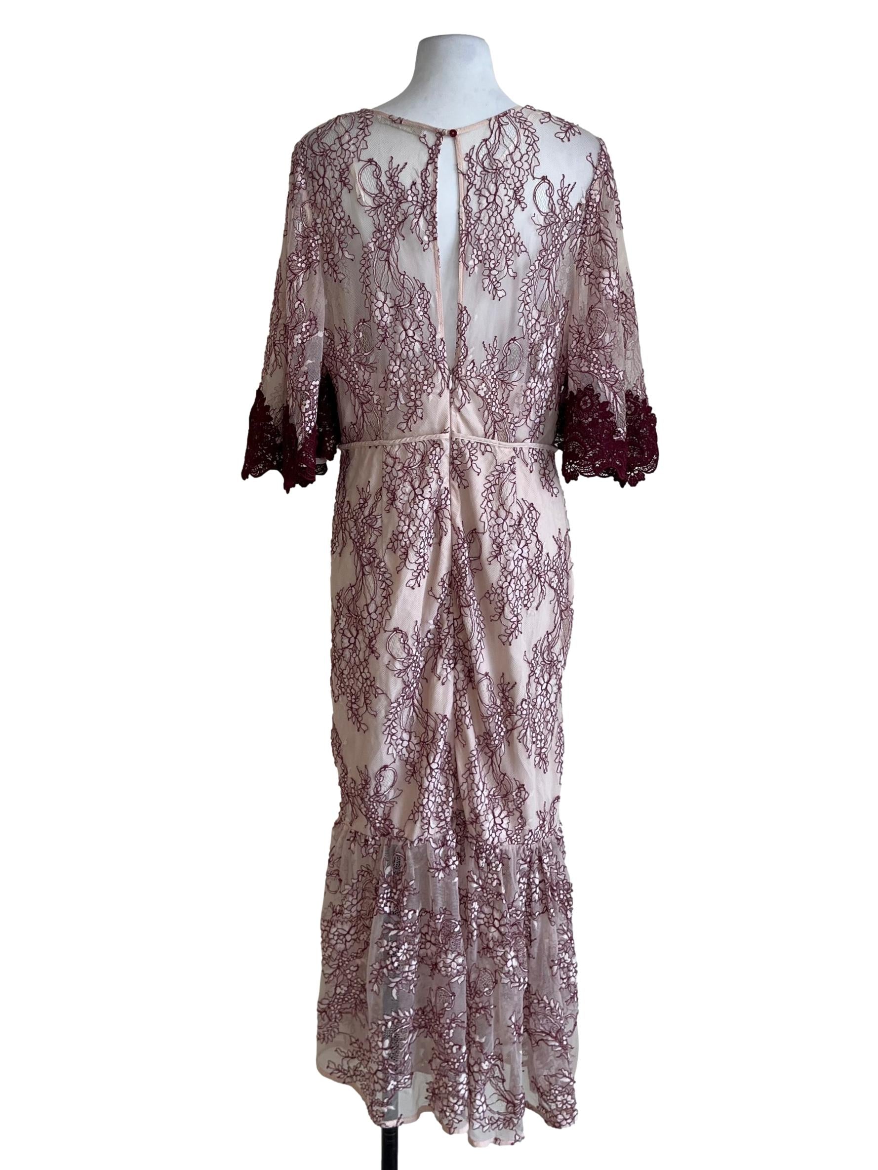 Mulberry Purple Lace Empire Dress