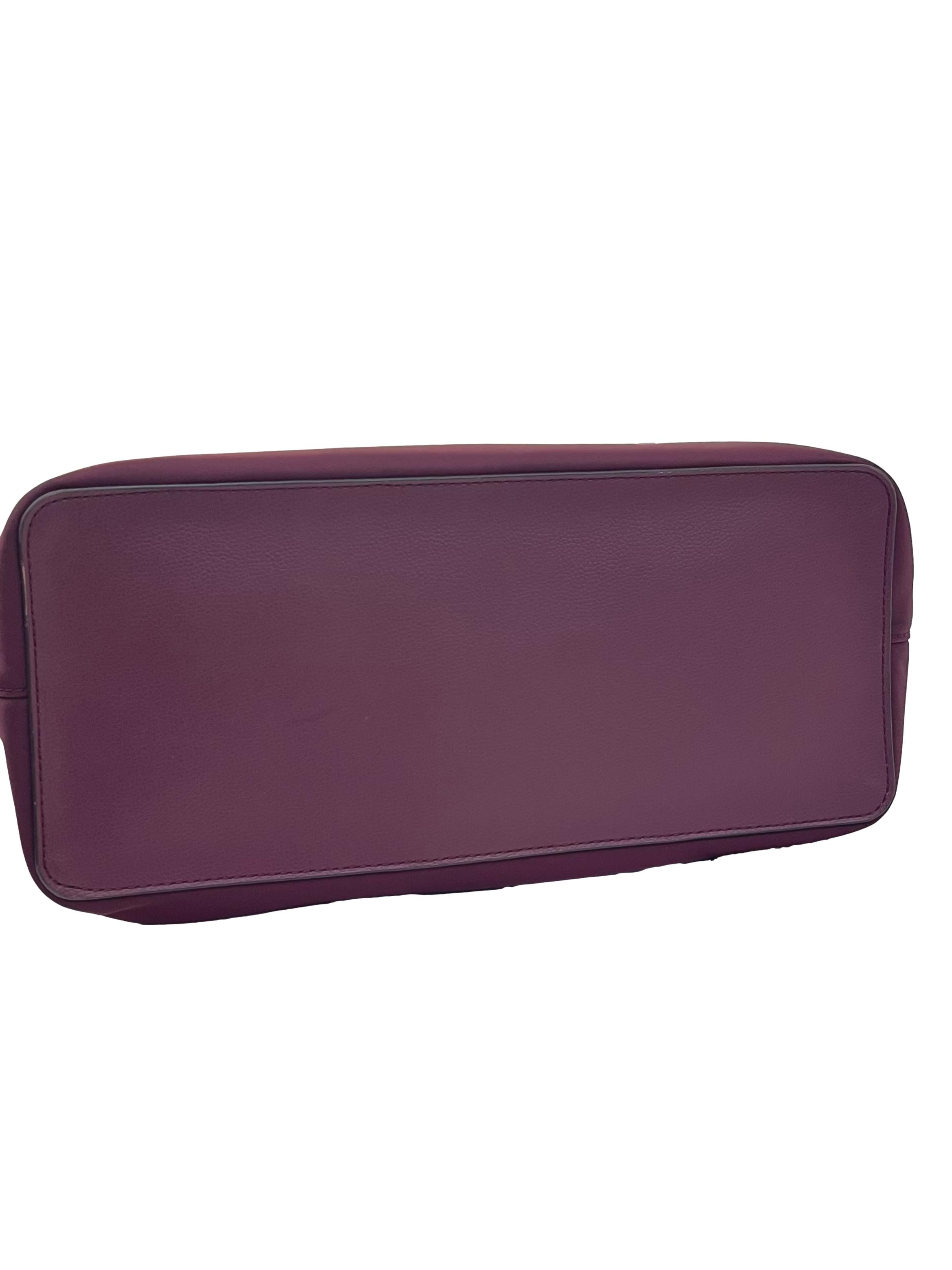Burgundy Nylon Tote Bag