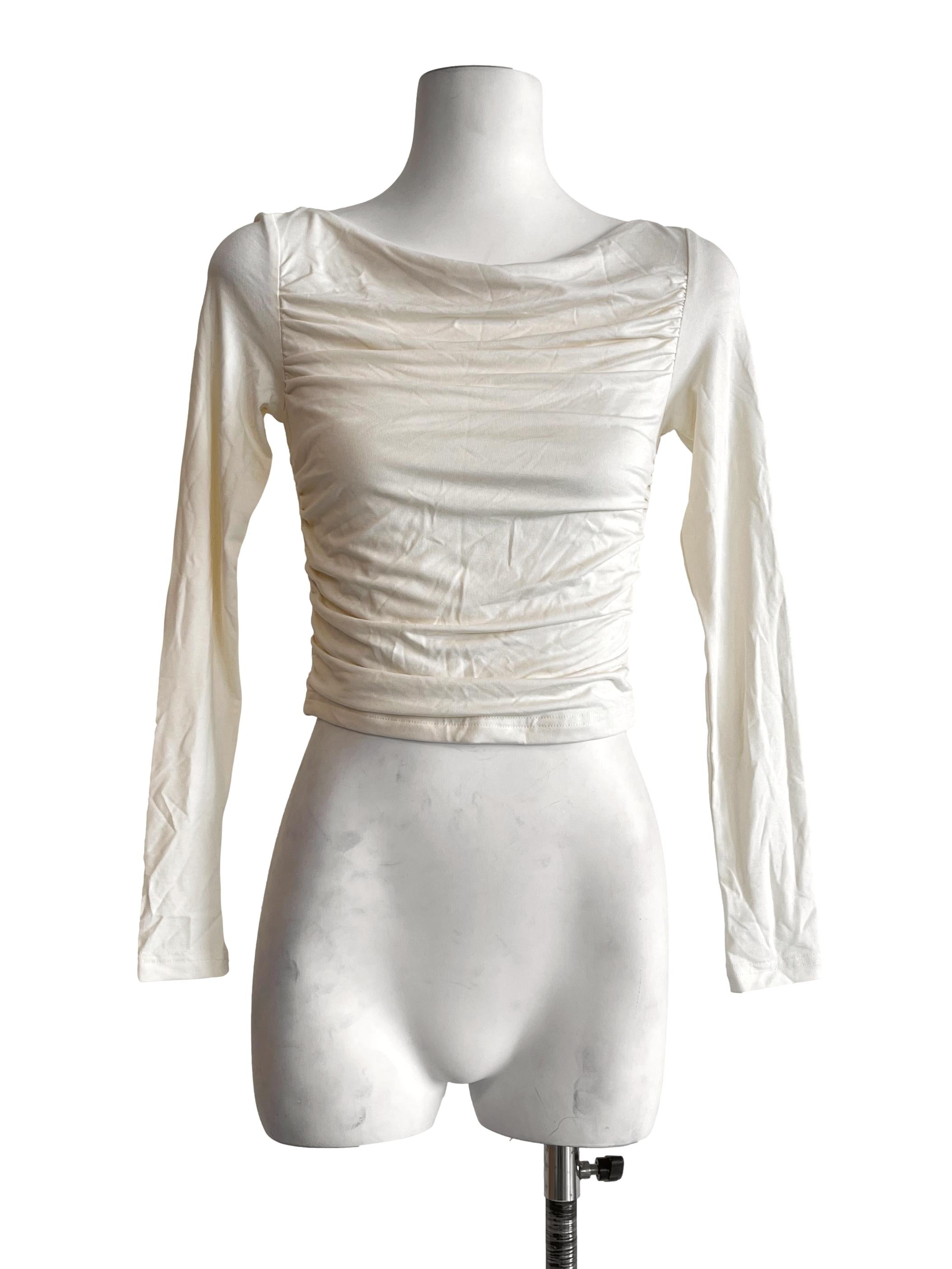 Cream White Sabrina Long Sleeve Top YHF