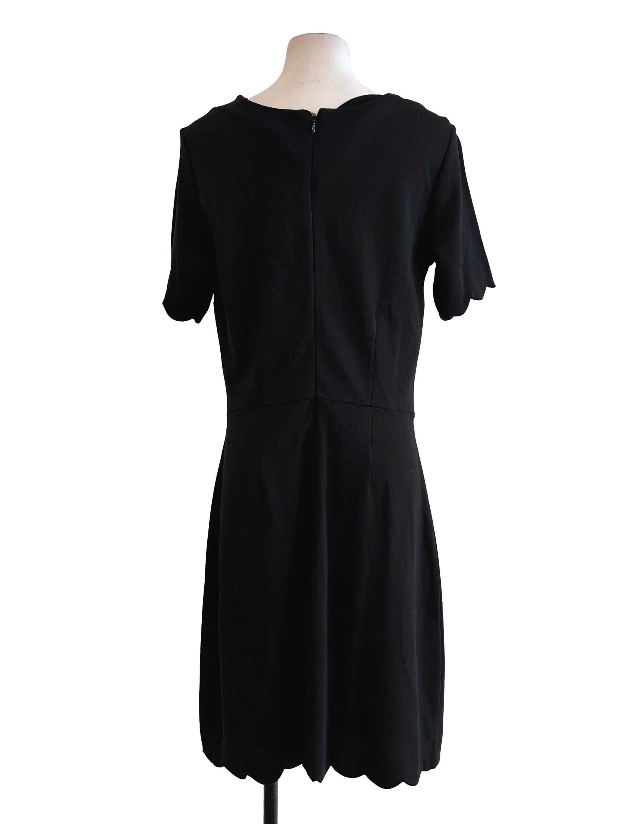 Black Round Neck Midi Dress
