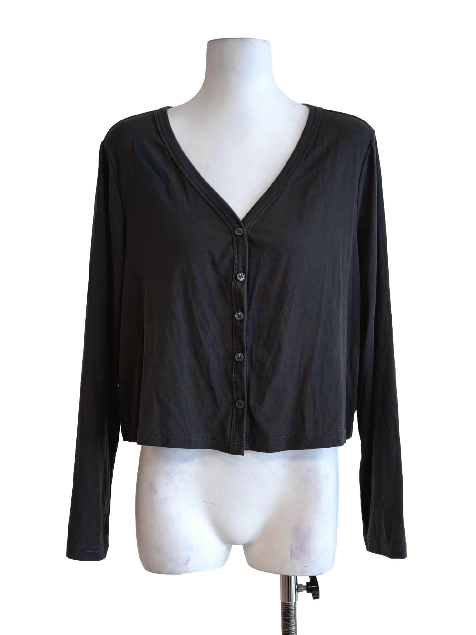 Ash Grey Long Sleeve Button Down Cardigan