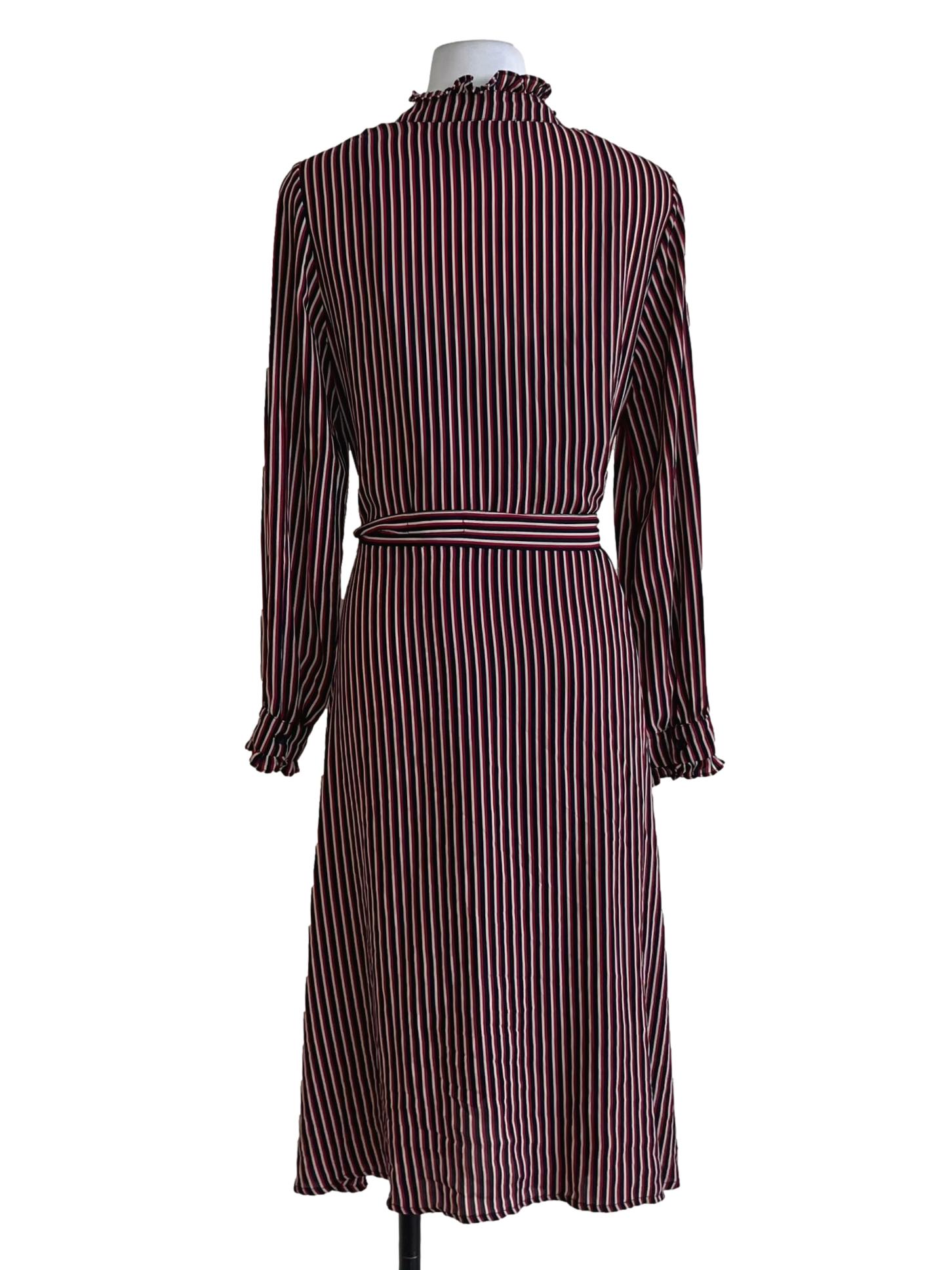 Berry Red Bengal Stripe Empire Dress