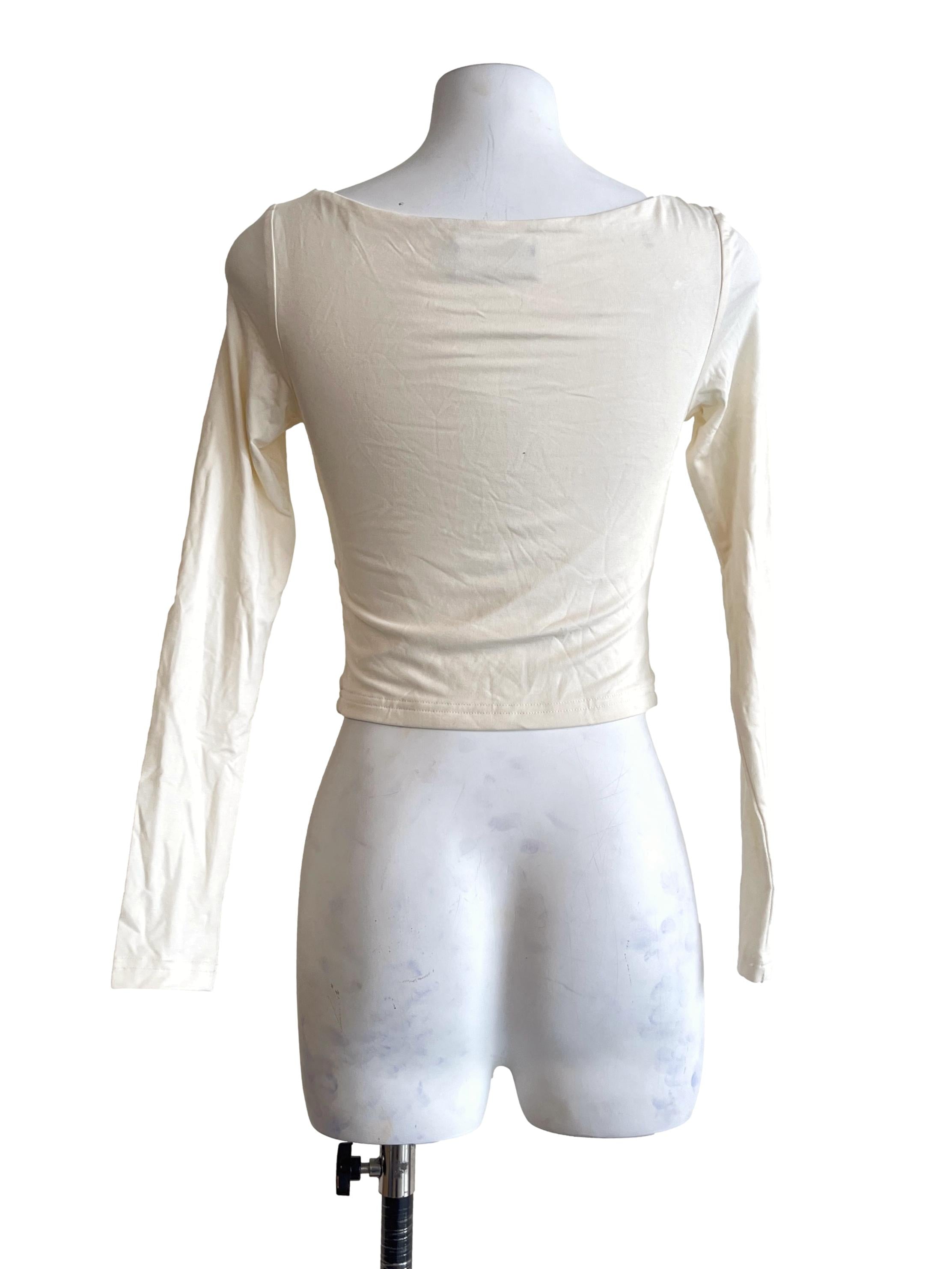 Cream White Sabrina Long Sleeve Top YHF
