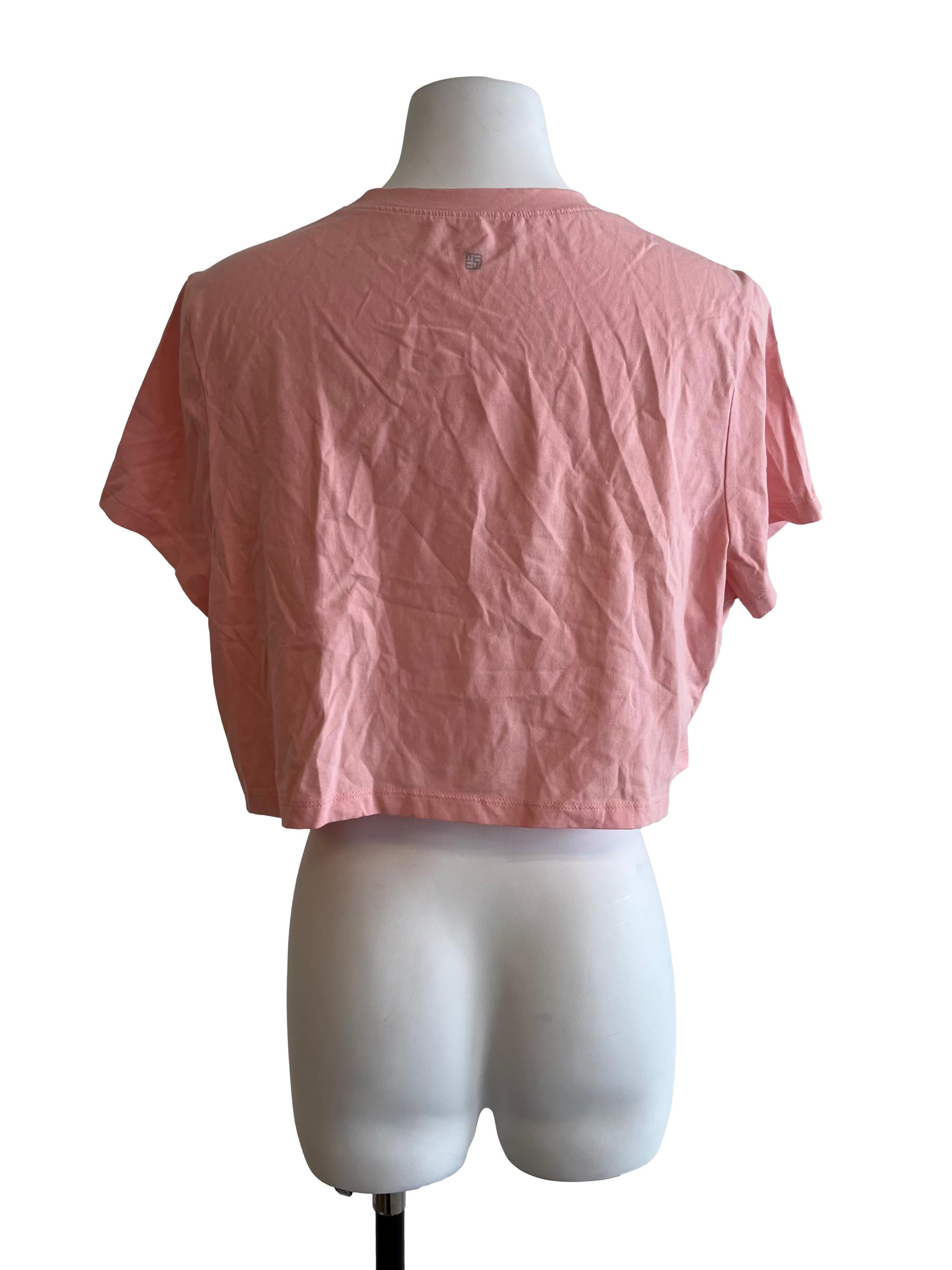 Salmon Pink Cropped T Shirt