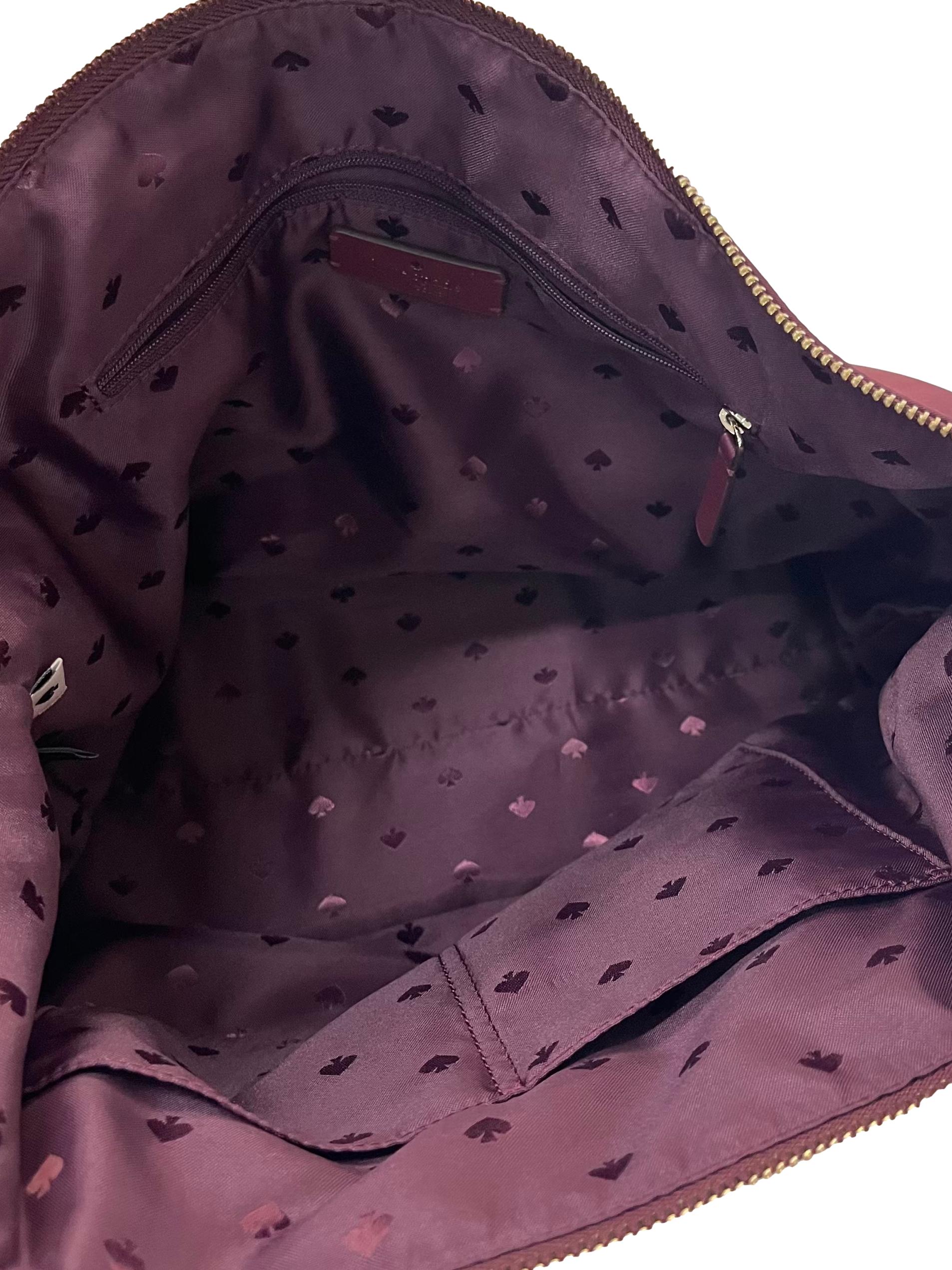 Burgundy Nylon Tote Bag