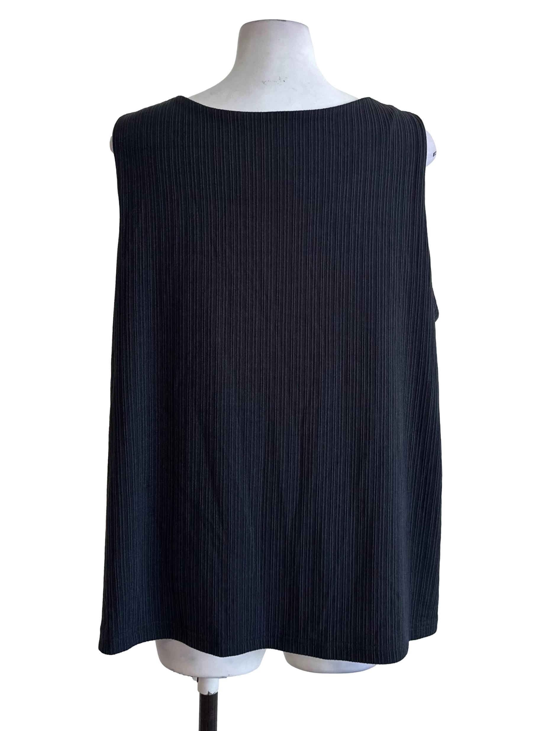 Dark Grey Scoop Textured Top