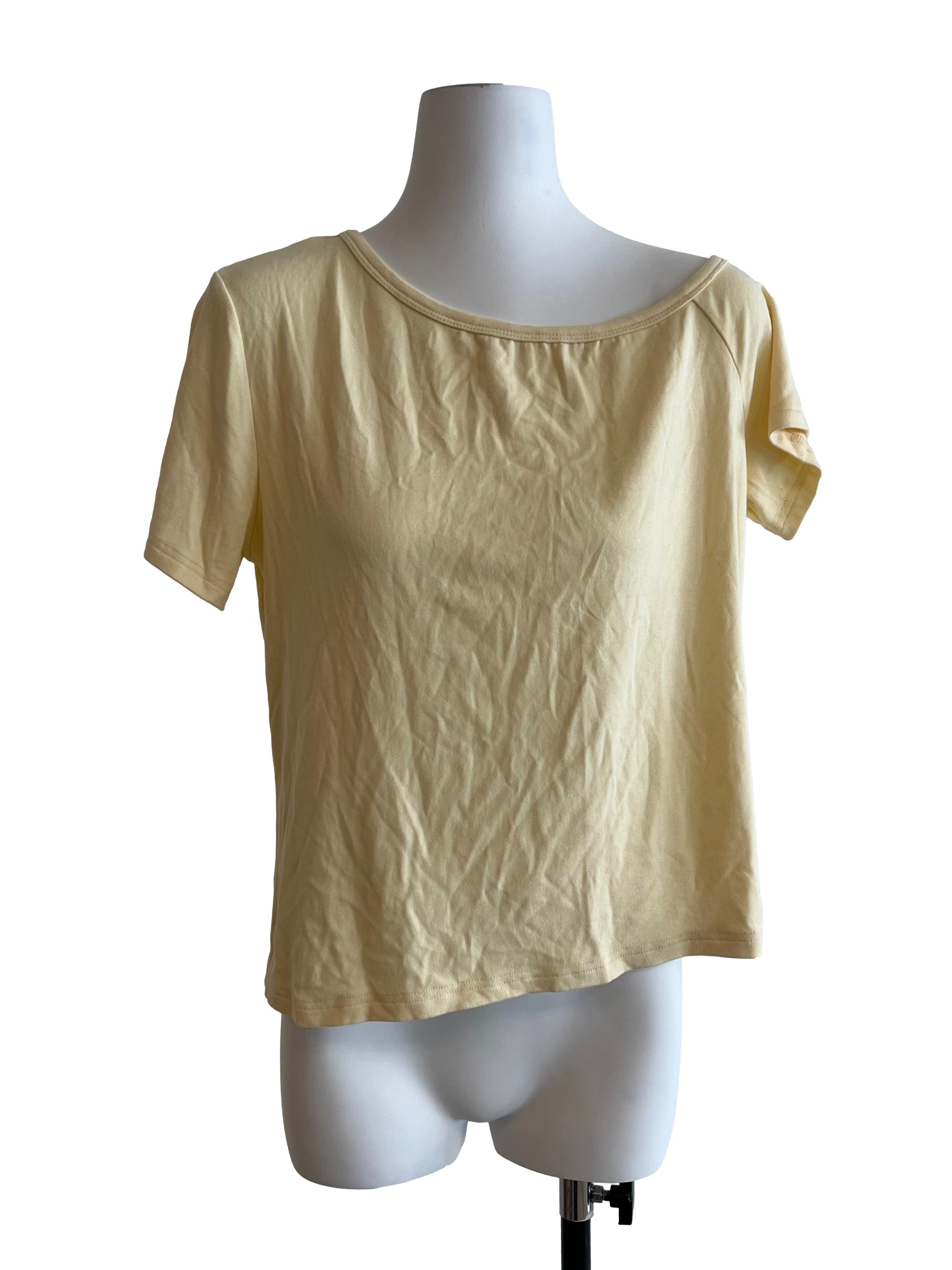 Butter Yellow Asymmetrical Shoulder Top