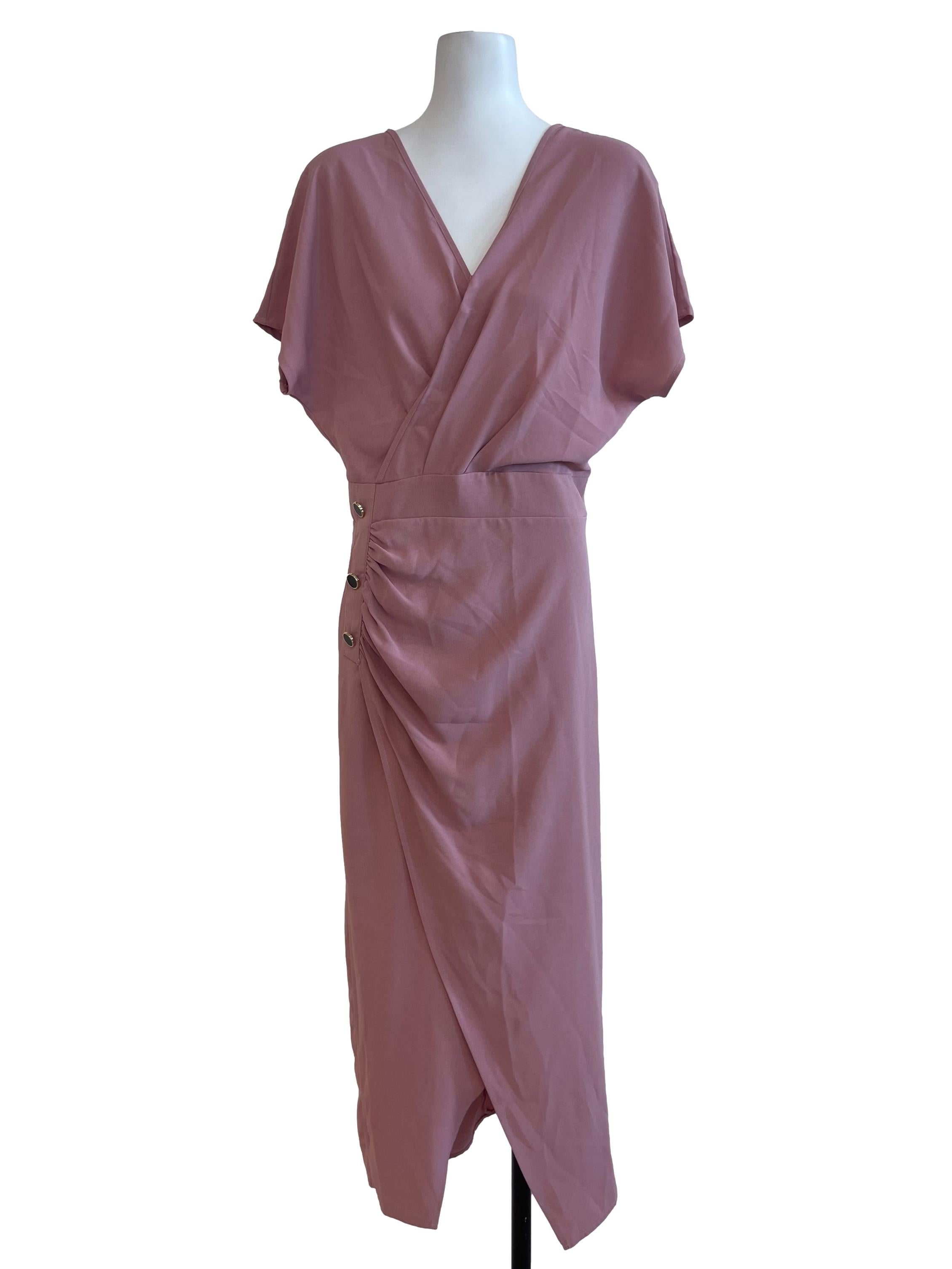Pink Button Dress