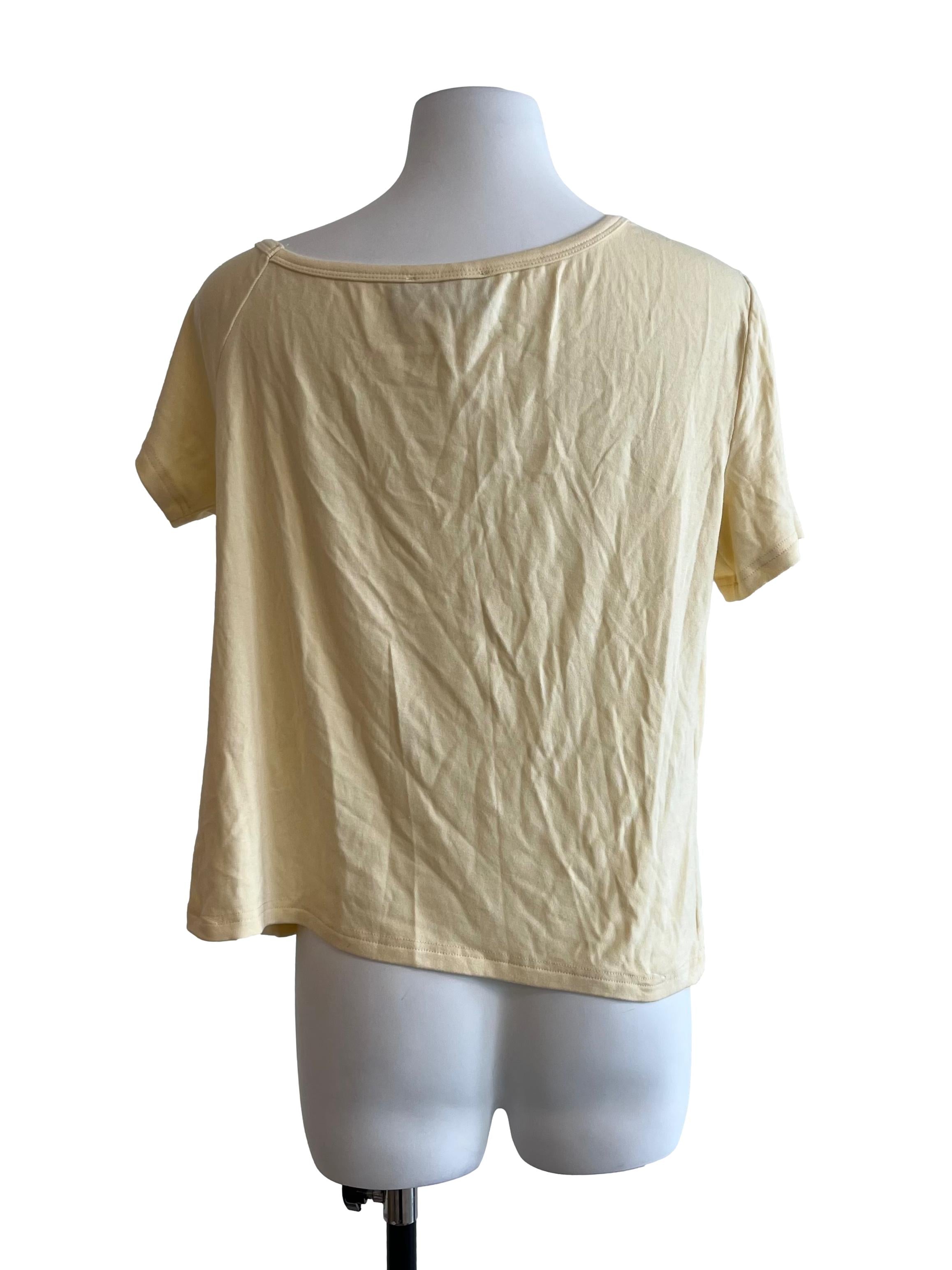 Butter Yellow Asymmetrical Shoulder Top