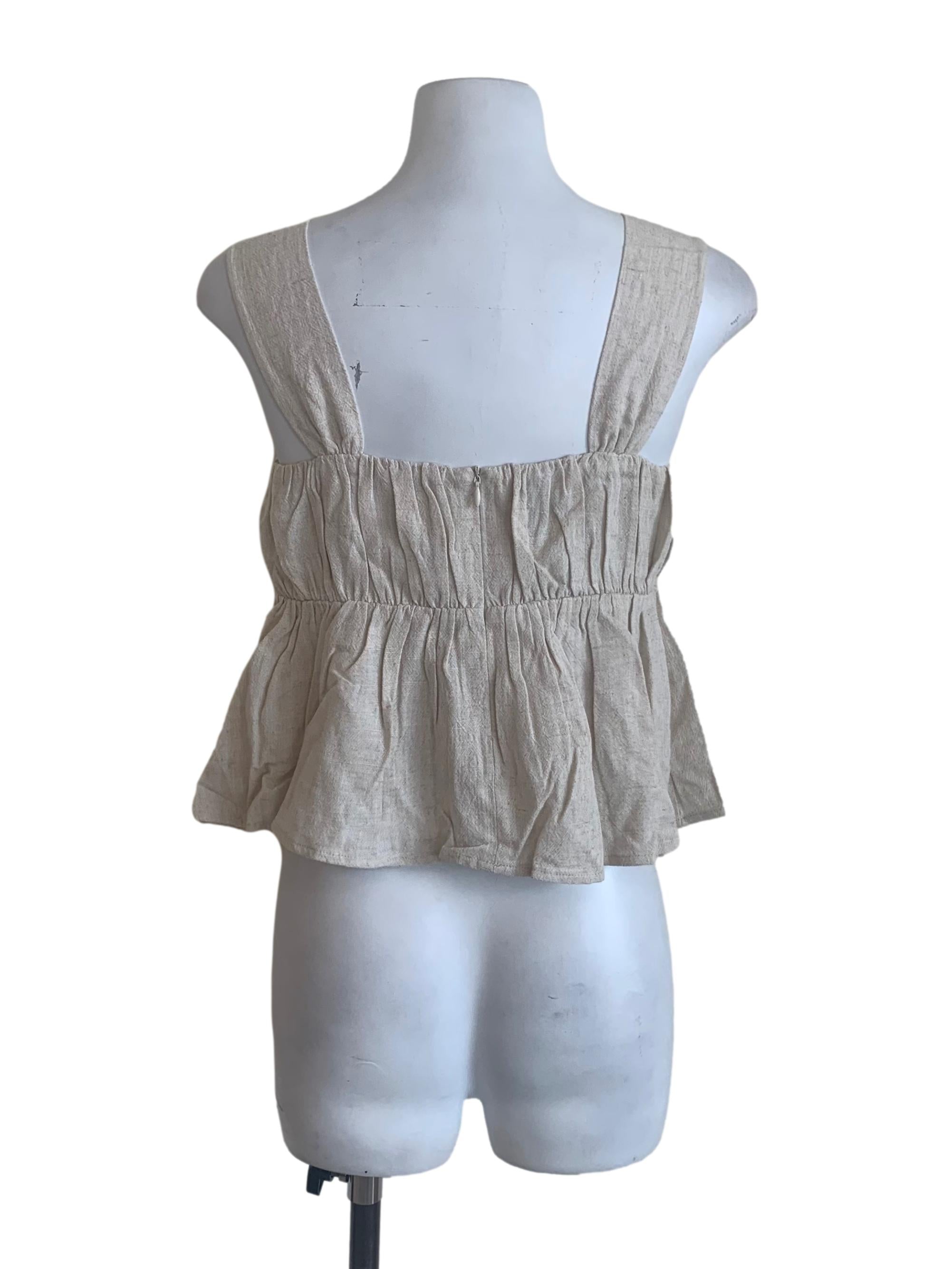 Eggnog Beige Peplum Top