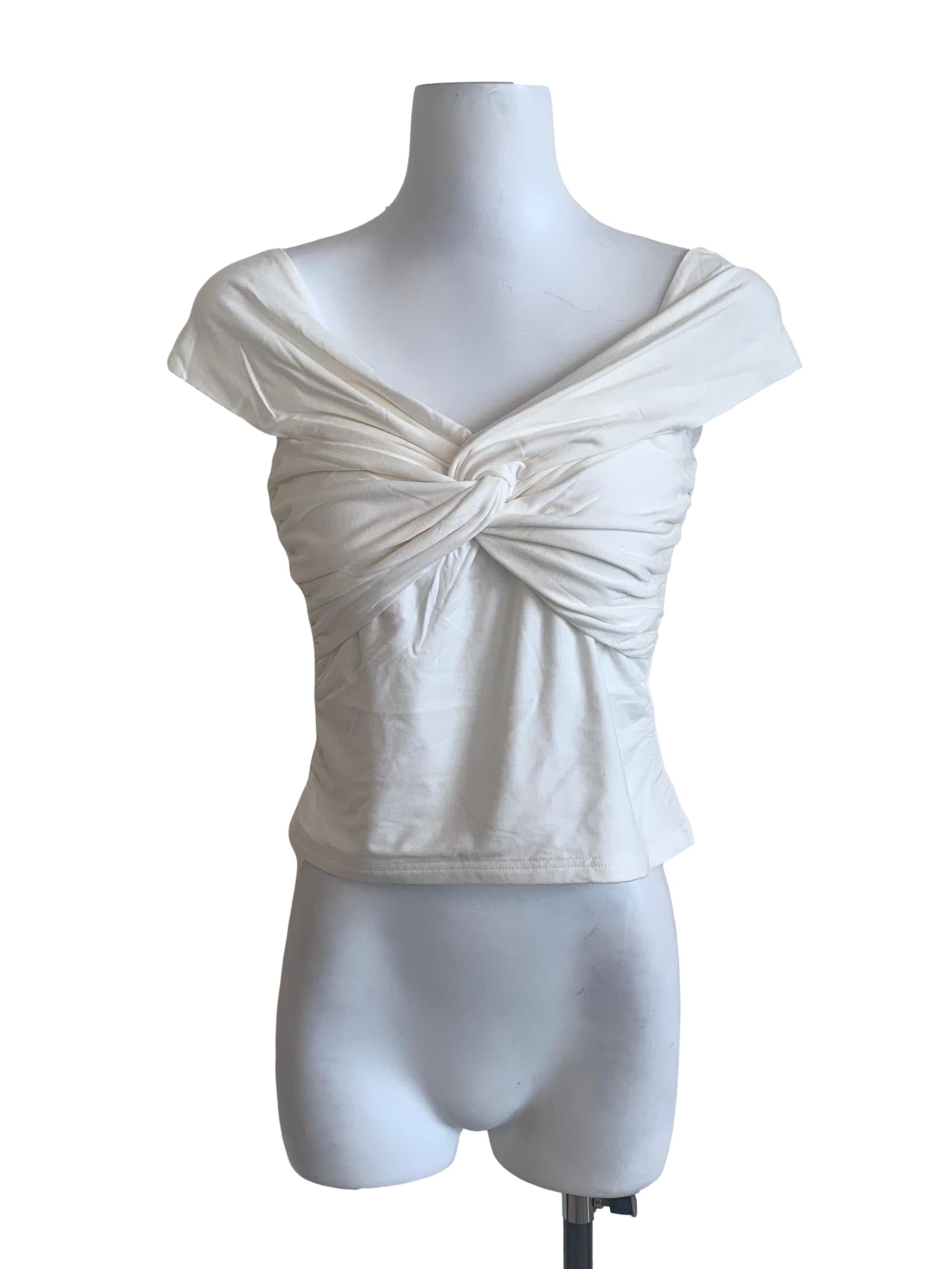 Cotton White Drop Shoulder Top