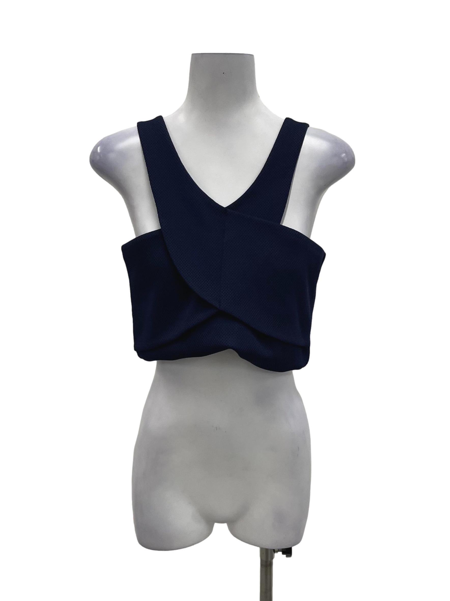 Navy Blue Cross Sleeveless Top