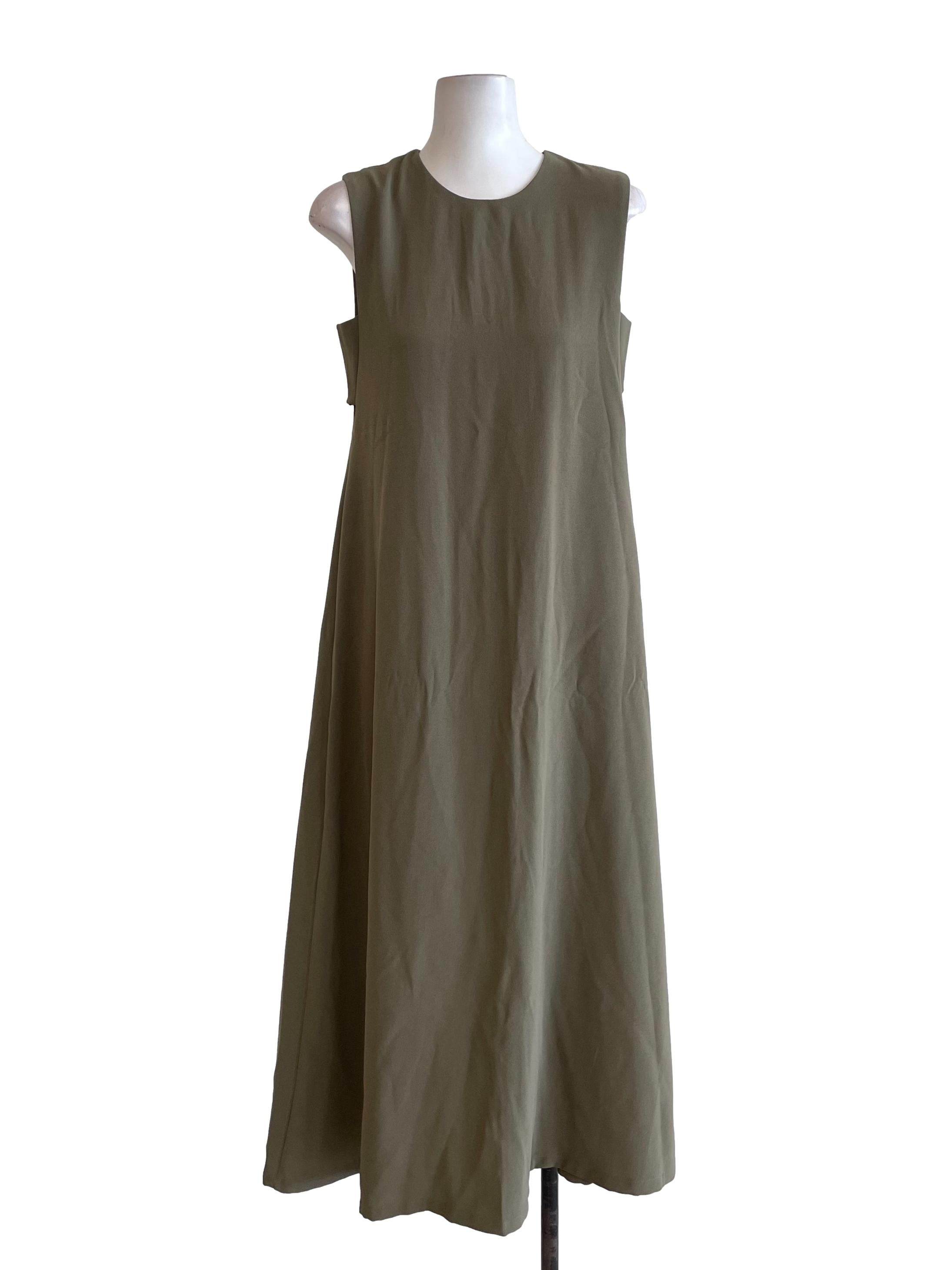 Olive Wood Sleeveless Jumpsuit