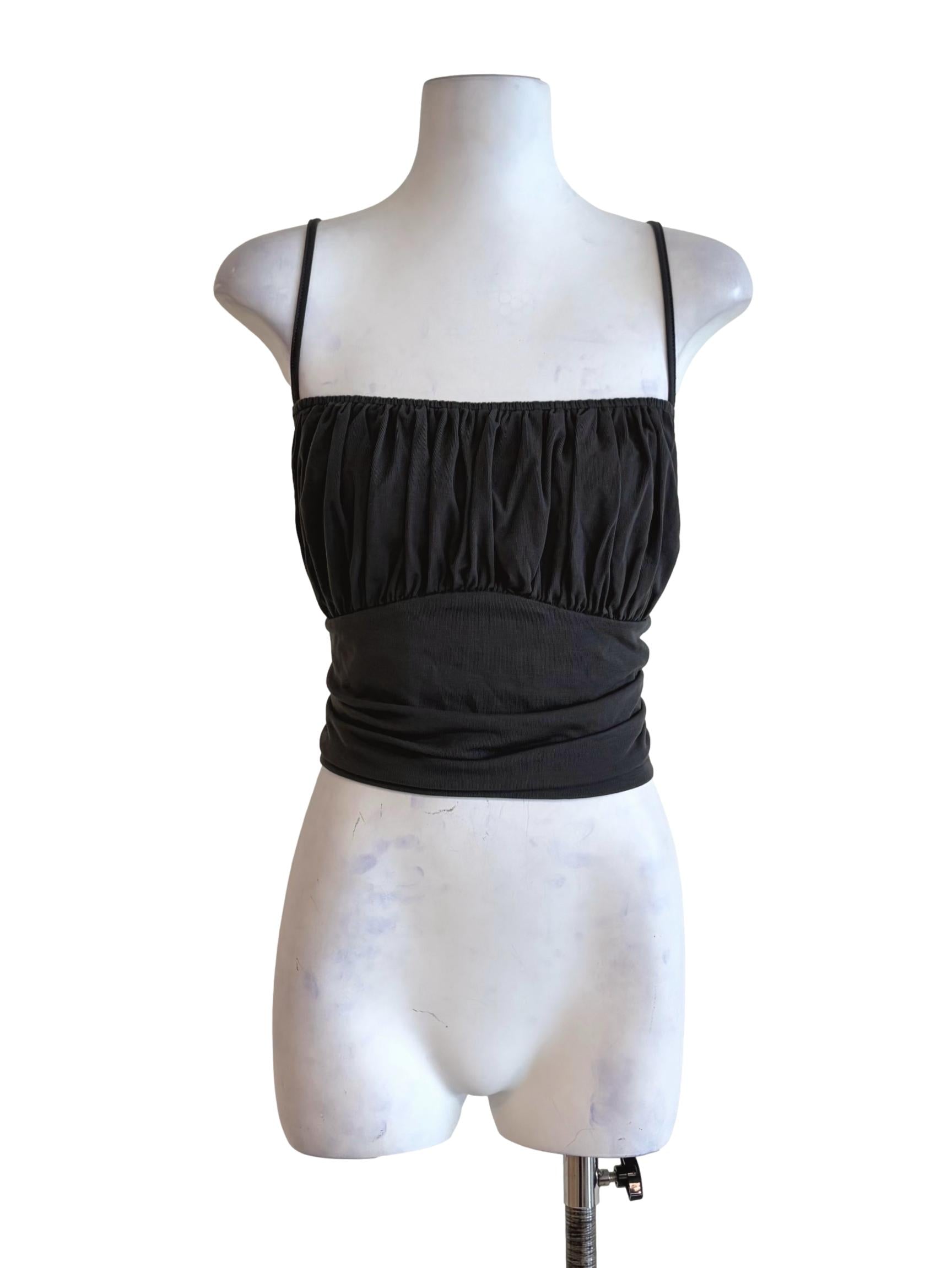 Graphite Grey Ruched Crop Top
