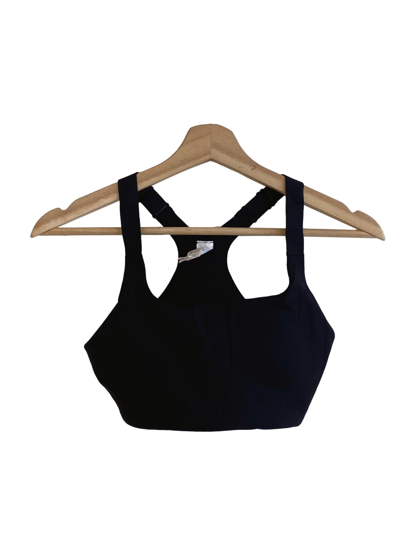 Rich Black Racerback Sports Bra