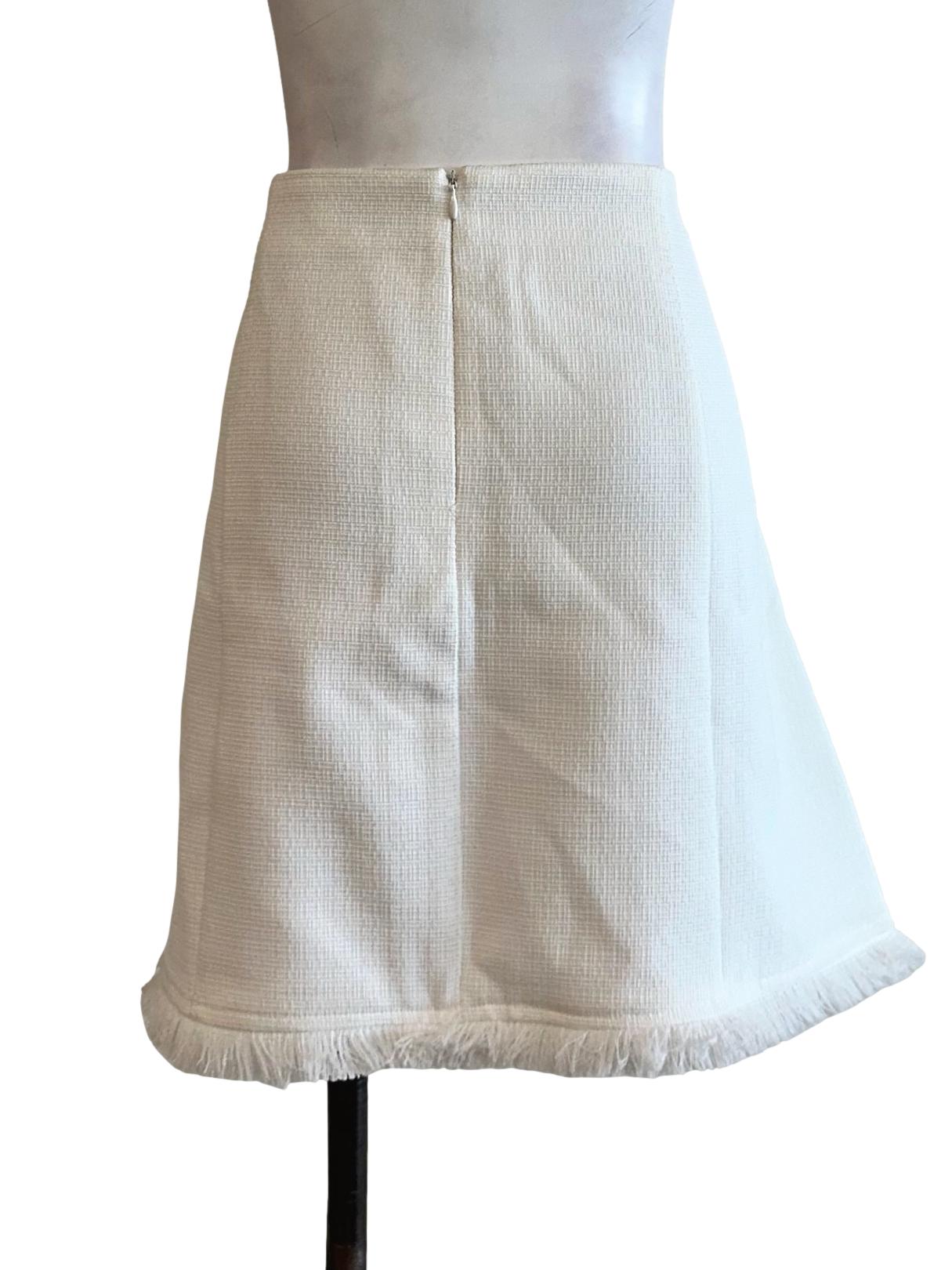 Daisy White Tweed Pattern Mini Skirt