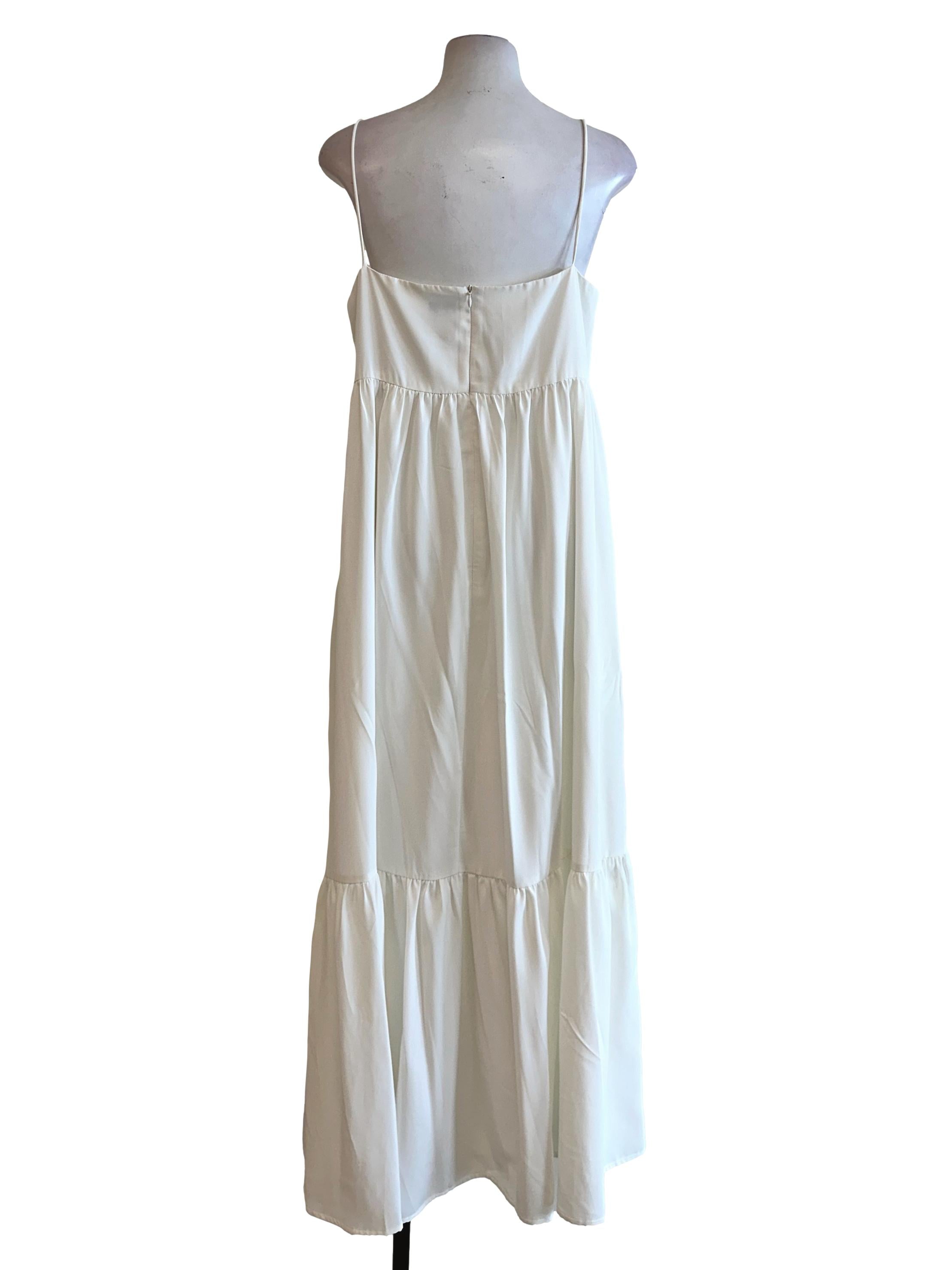 Daisy White Spaghetti Straps Maxi Dress