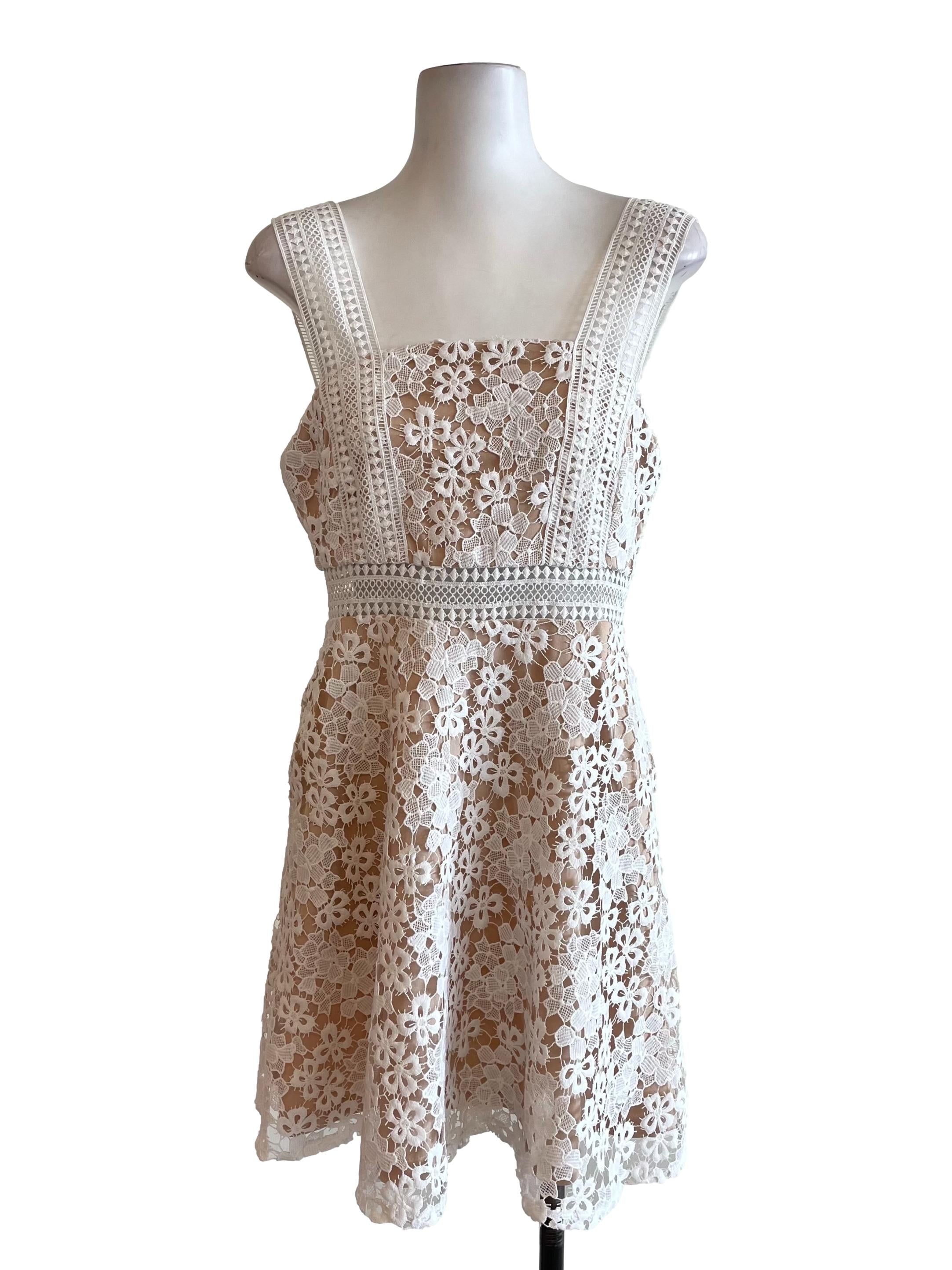 White Lace Apron Dress
