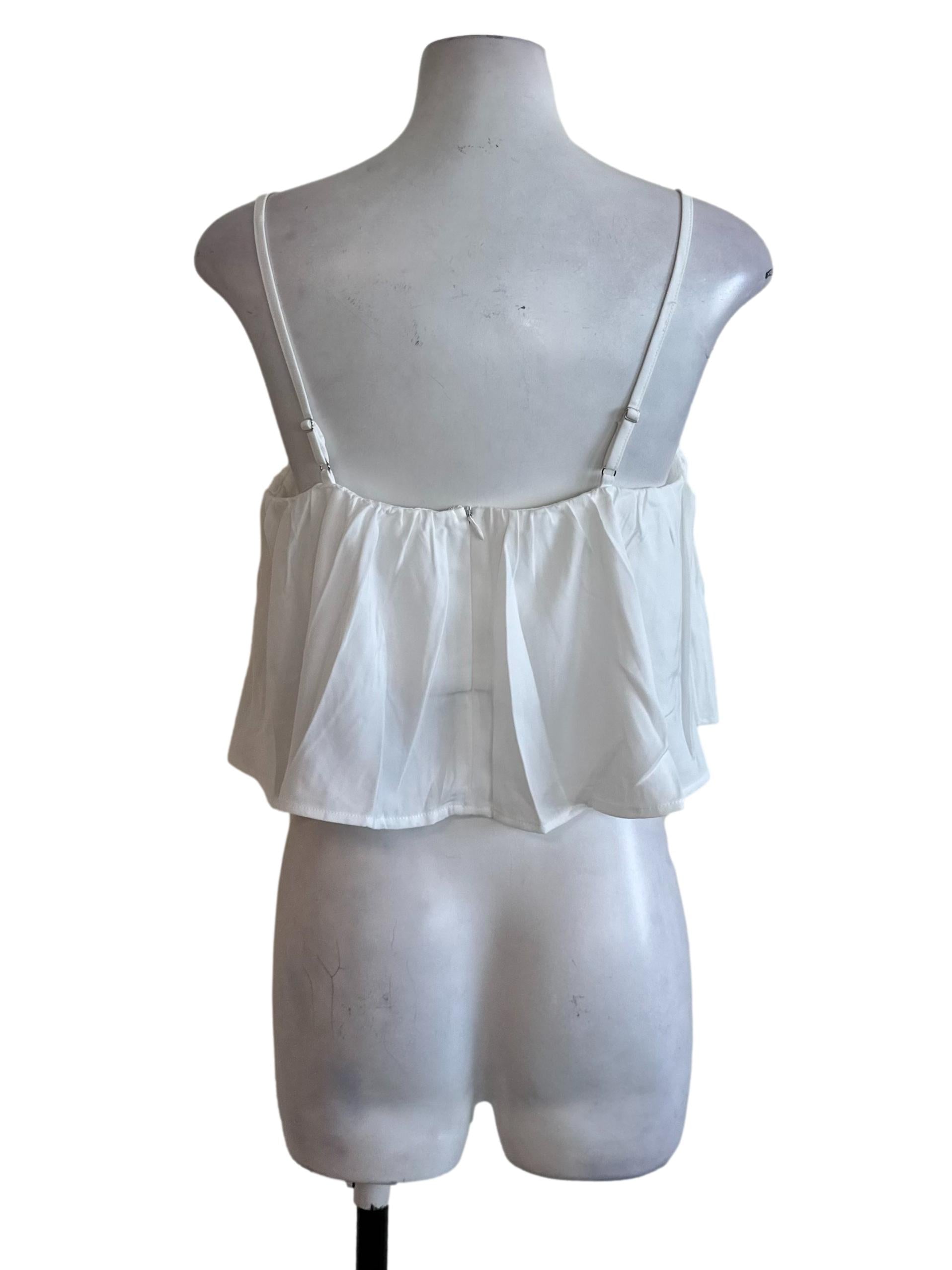 Ivory White Spaghetti Strap Babydoll Top