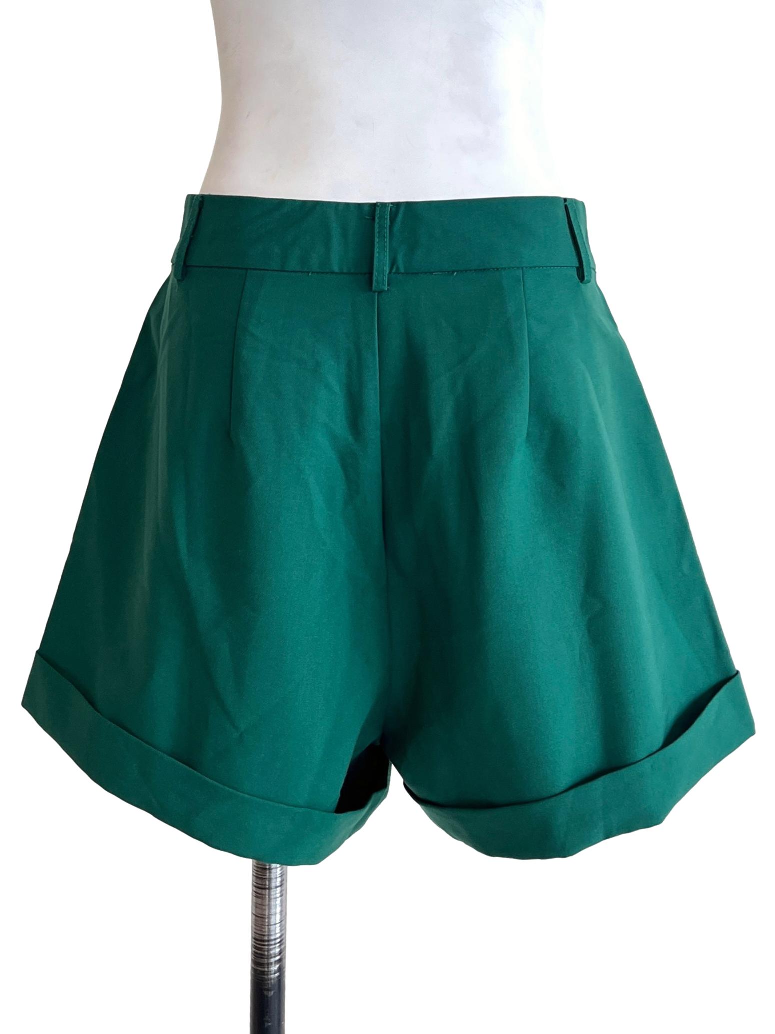 Emerald Green Boyfriend Shorts YHF