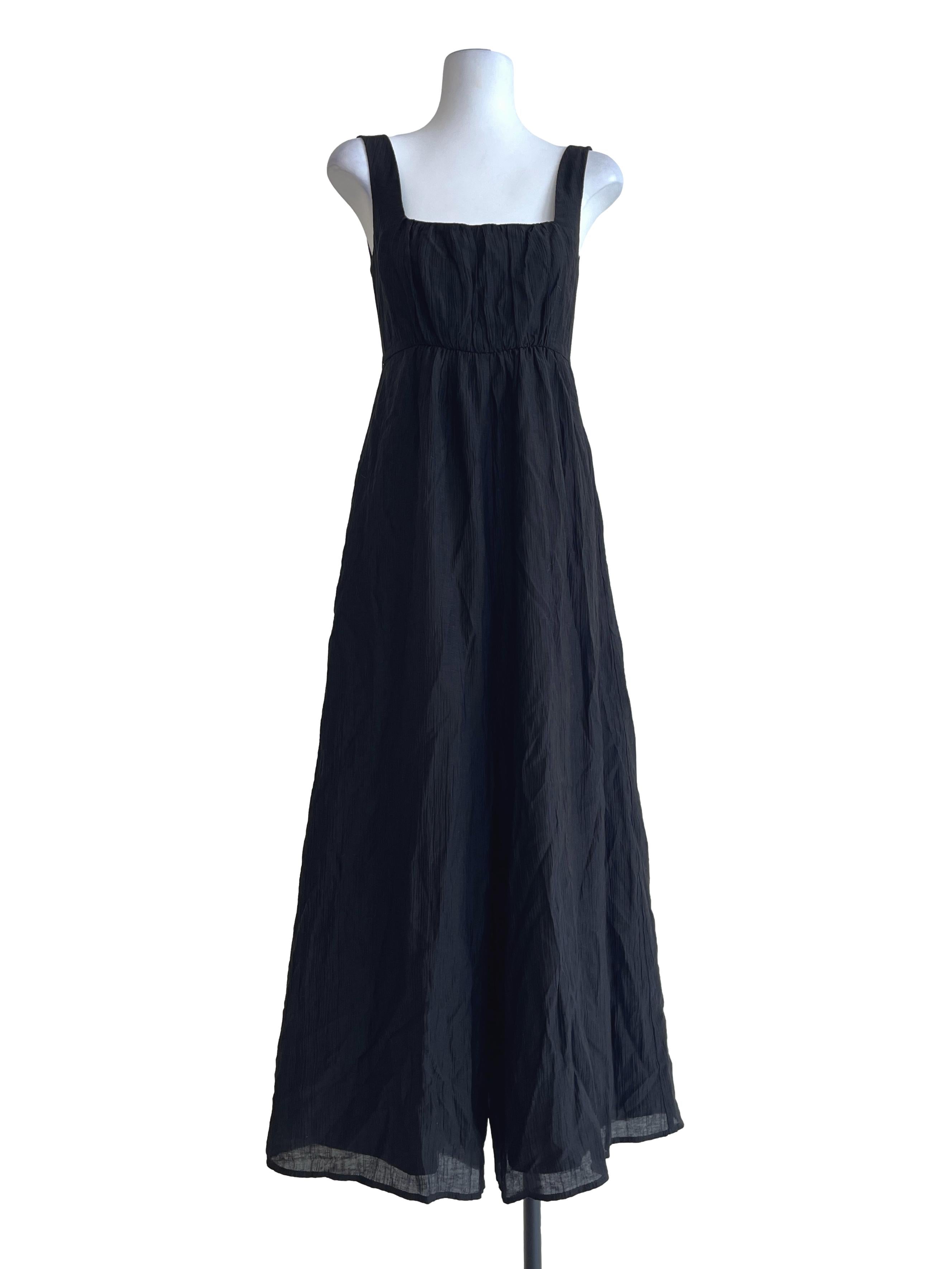 Ink Black Straight Across Sleeveless Jumpsuit LB