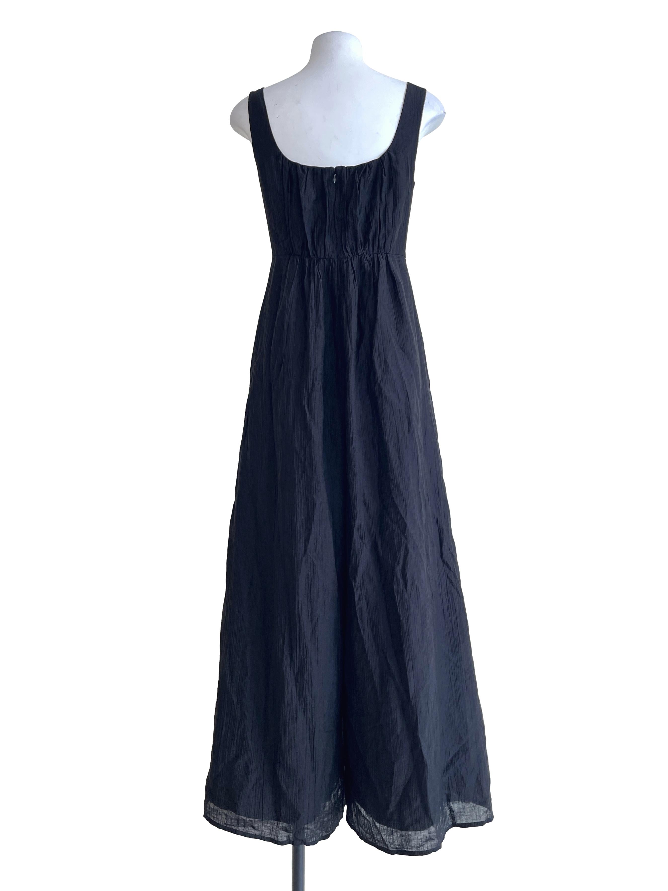 Ink Black Straight Across Sleeveless Jumpsuit LB