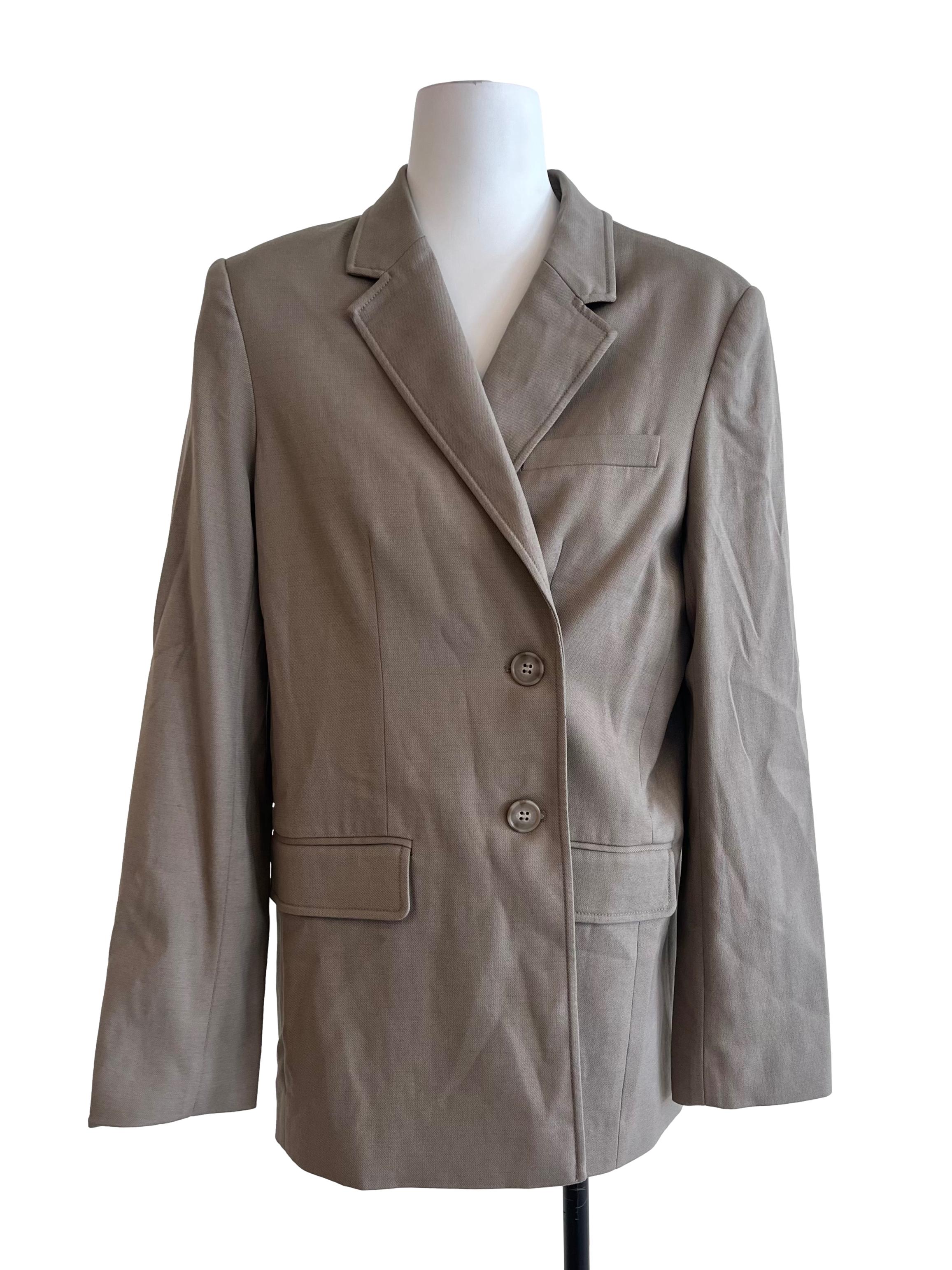 Sepia Grey Double Breasted Blazer