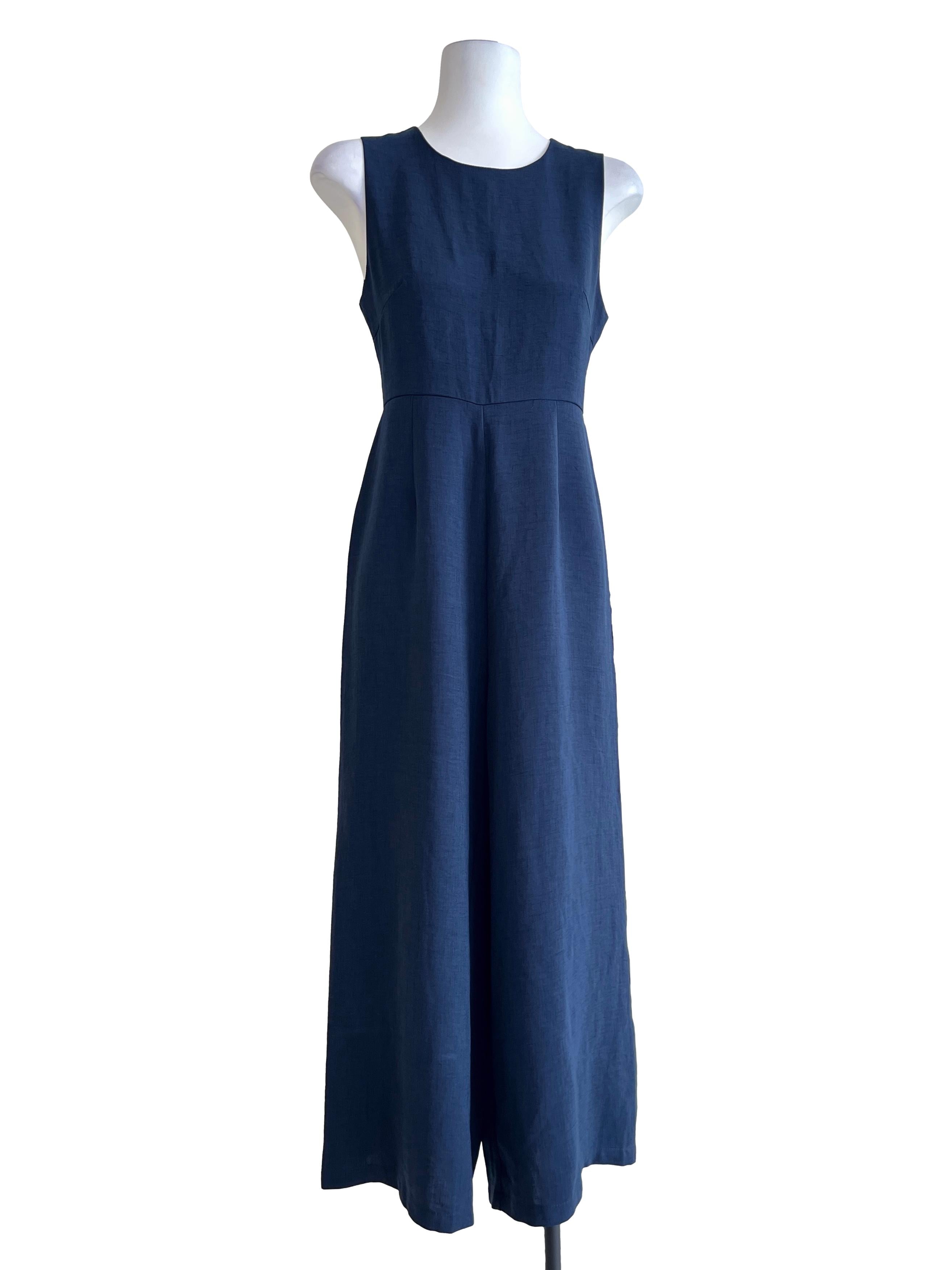 Indigo Blue Halter Sleeveless Jumpsuit