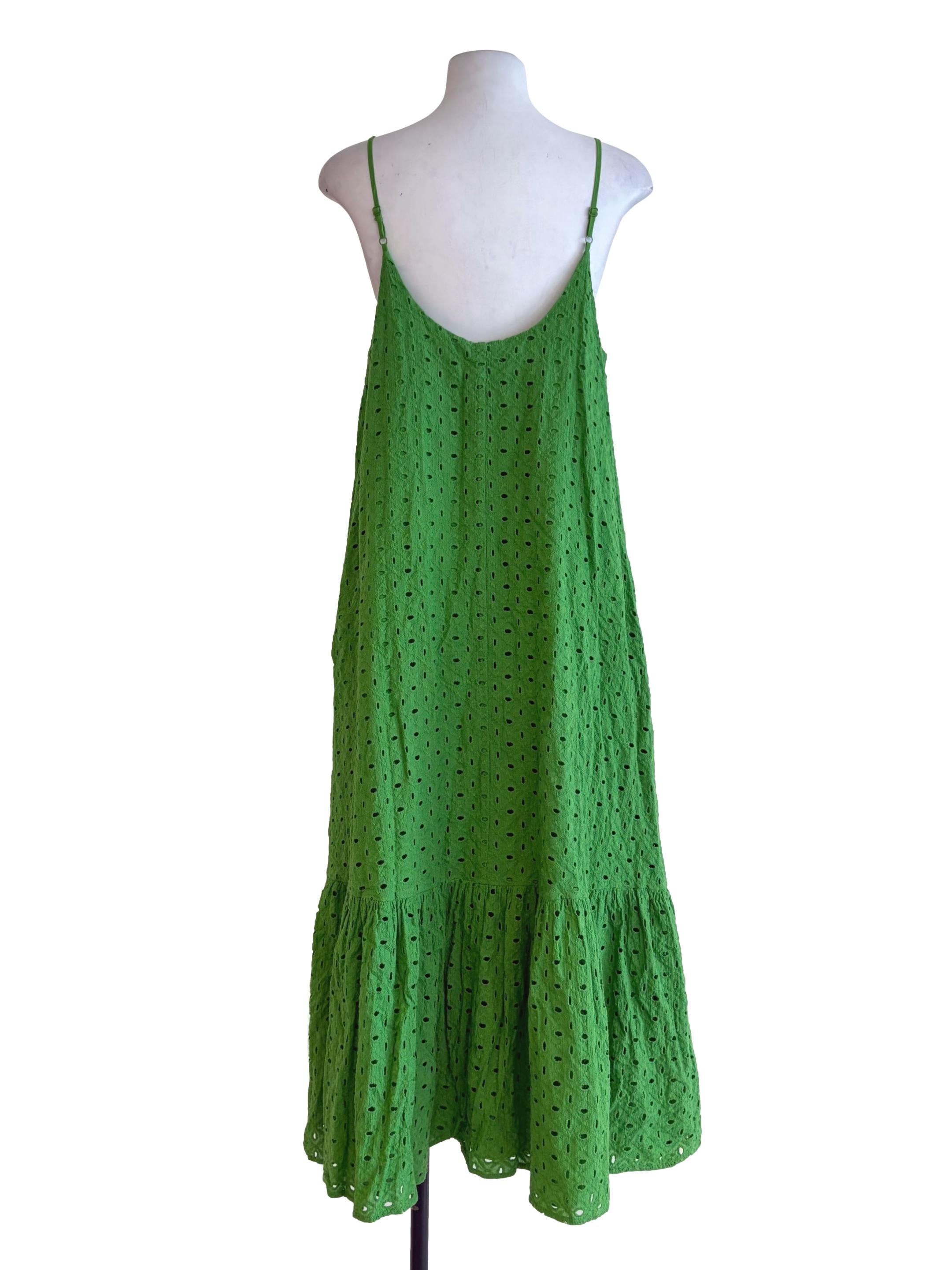 Shamrock Green Eyelet Drop Waist Dress LB