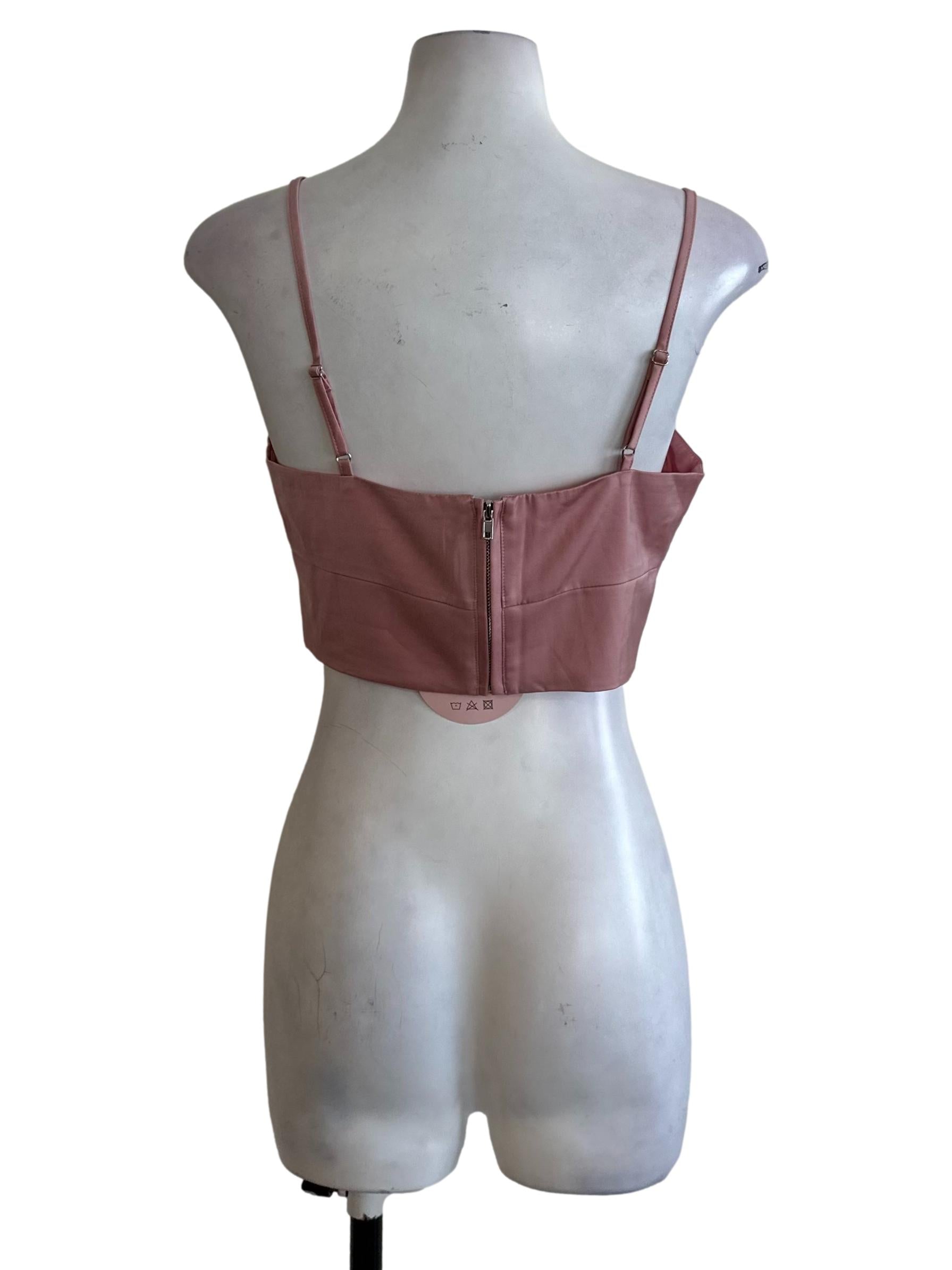Dusty Pink Square Neck Crop Top