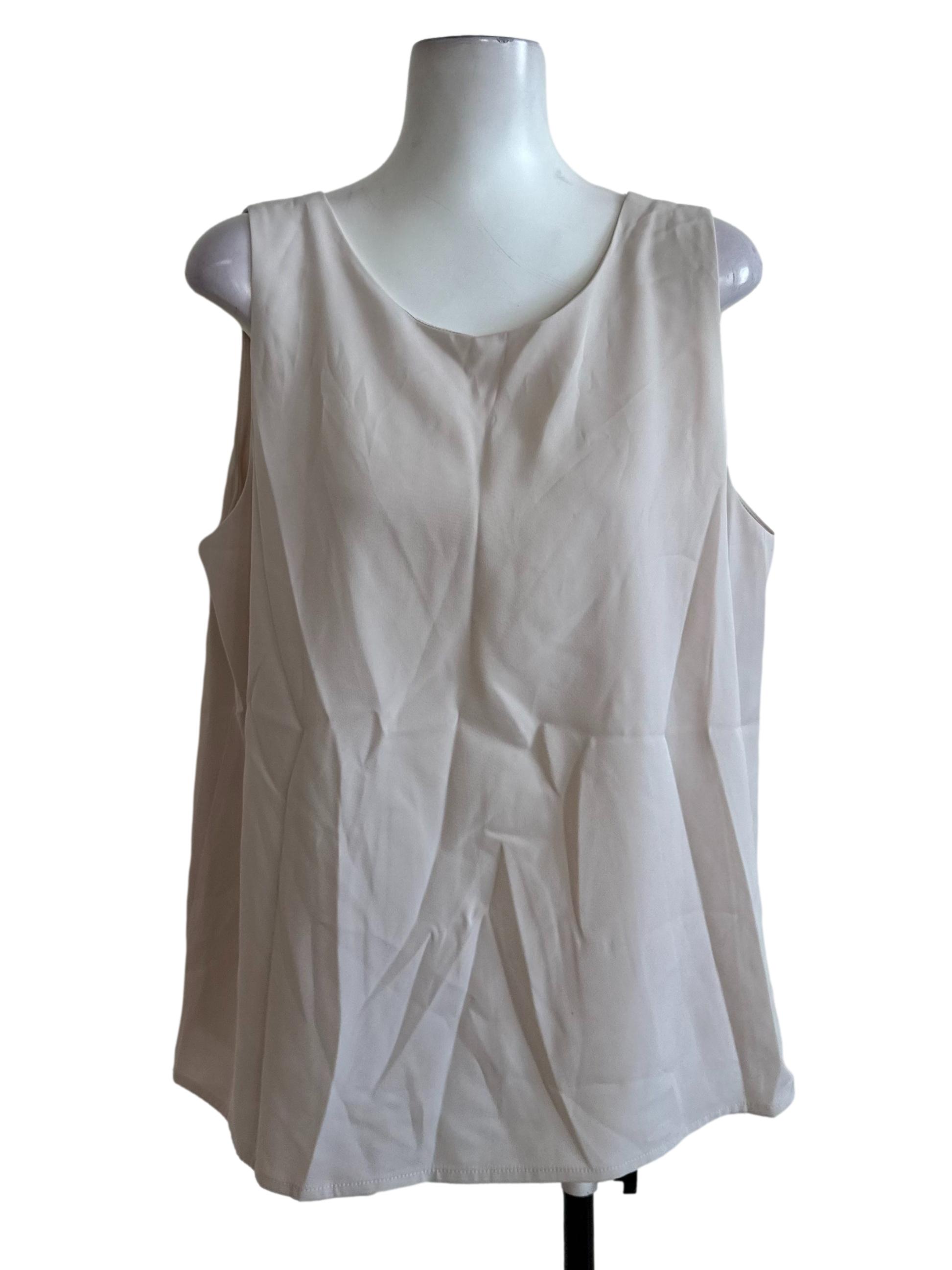 Sand Beige Round Neck Casual Top