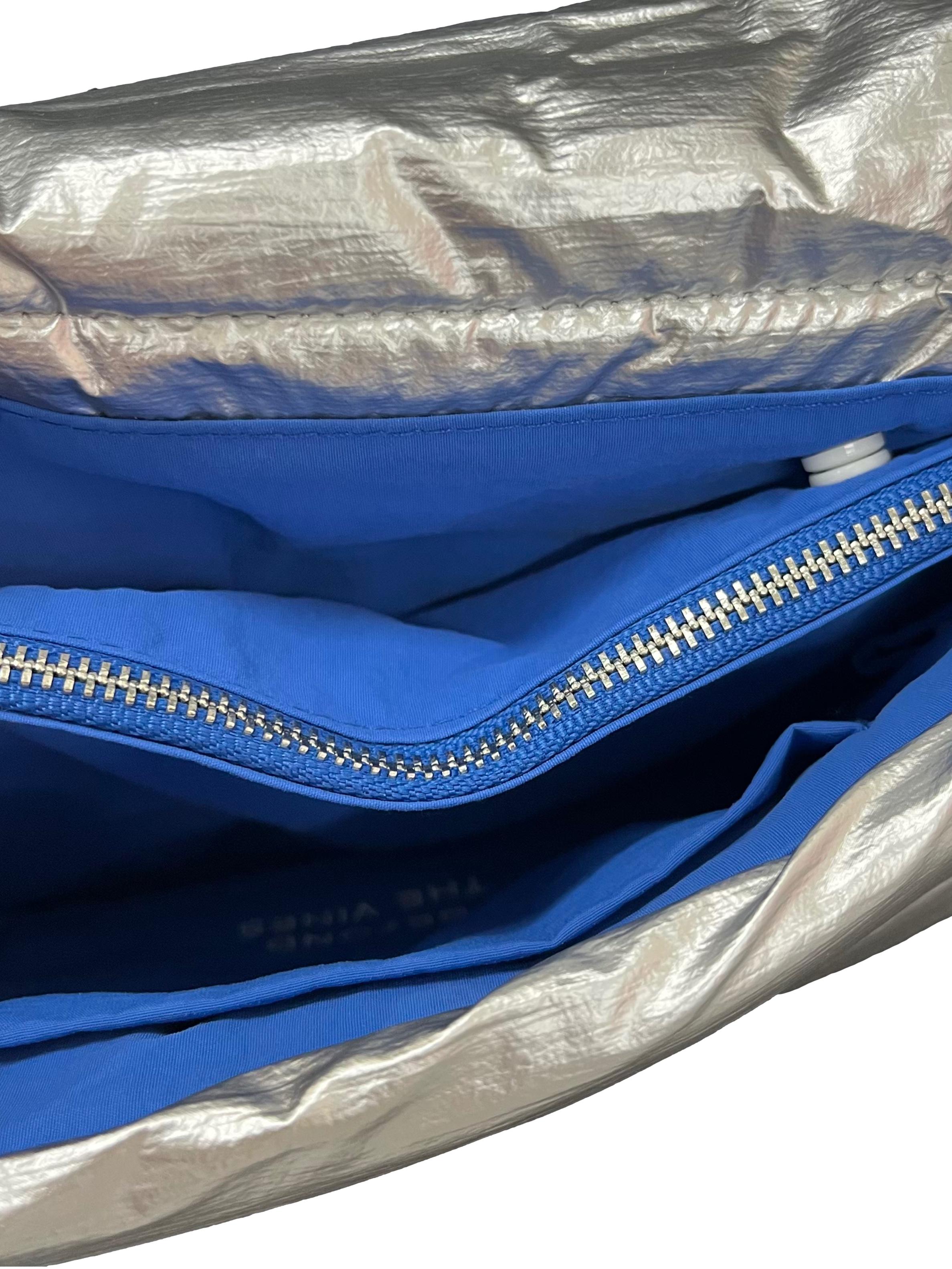 Silver Small Puffer Shoulder Bag