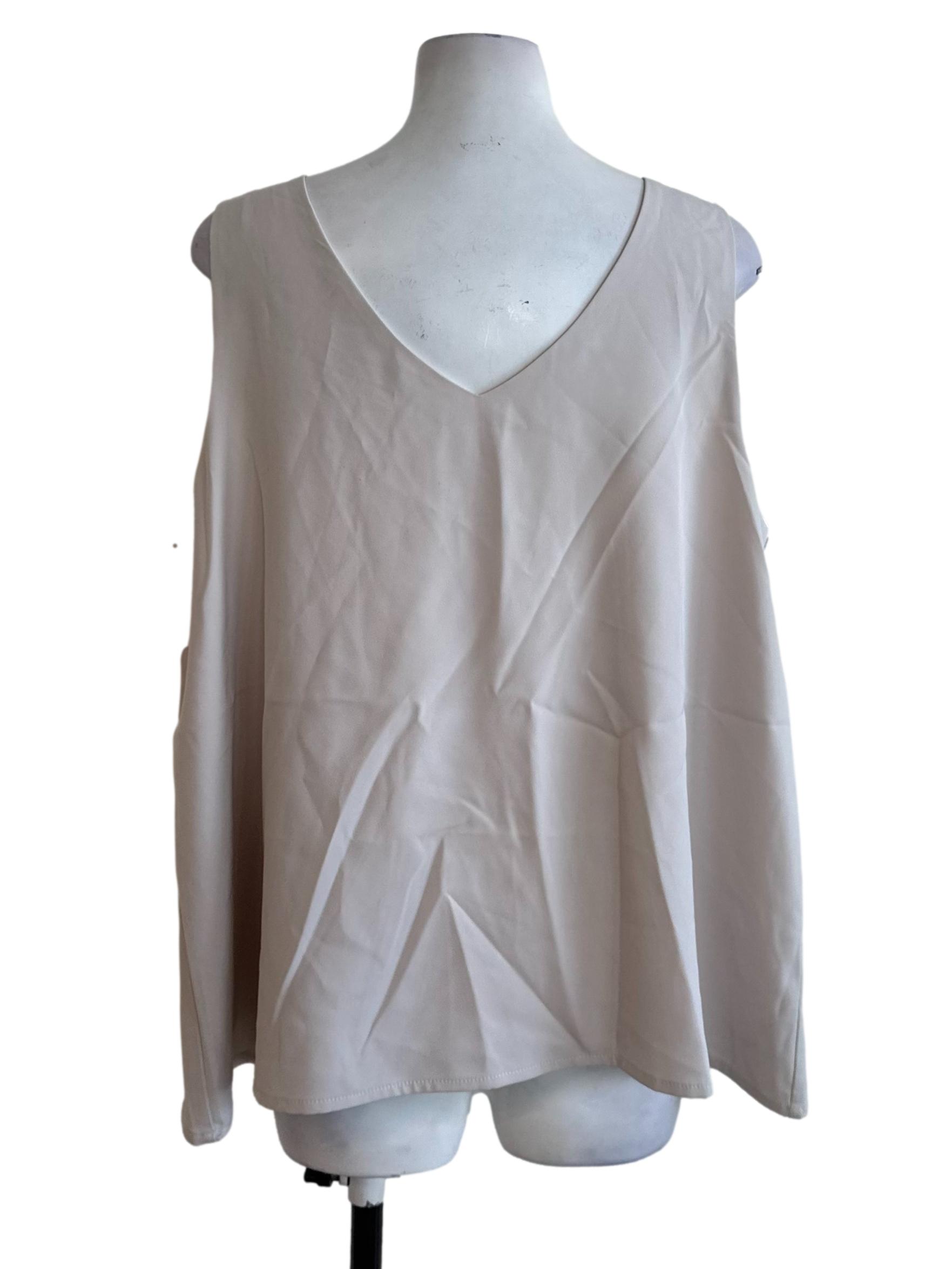 Sand Beige Round Neck Casual Top