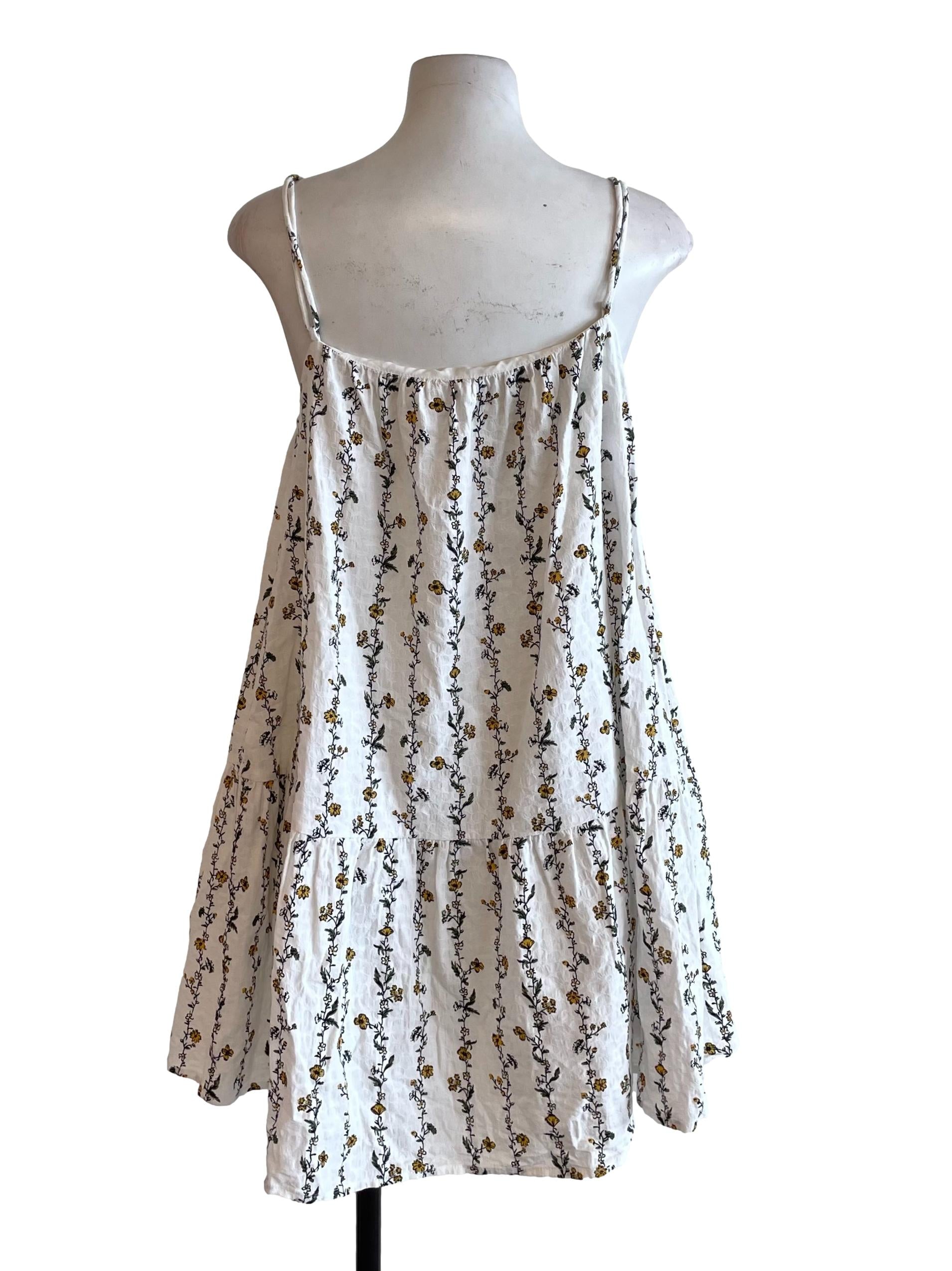 White Floral Tiered Coquette Dress
