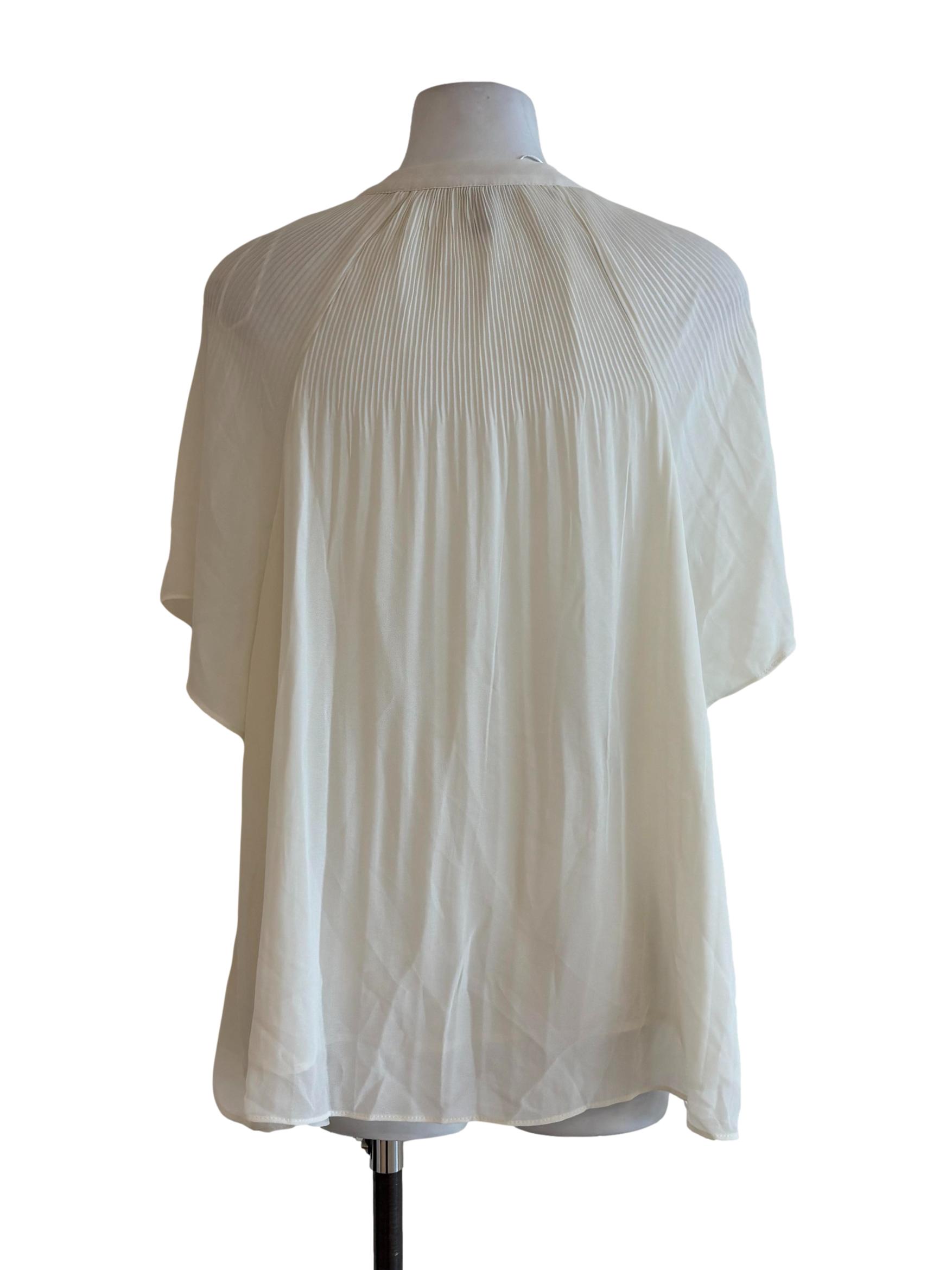 White Sheer Drape Blouse